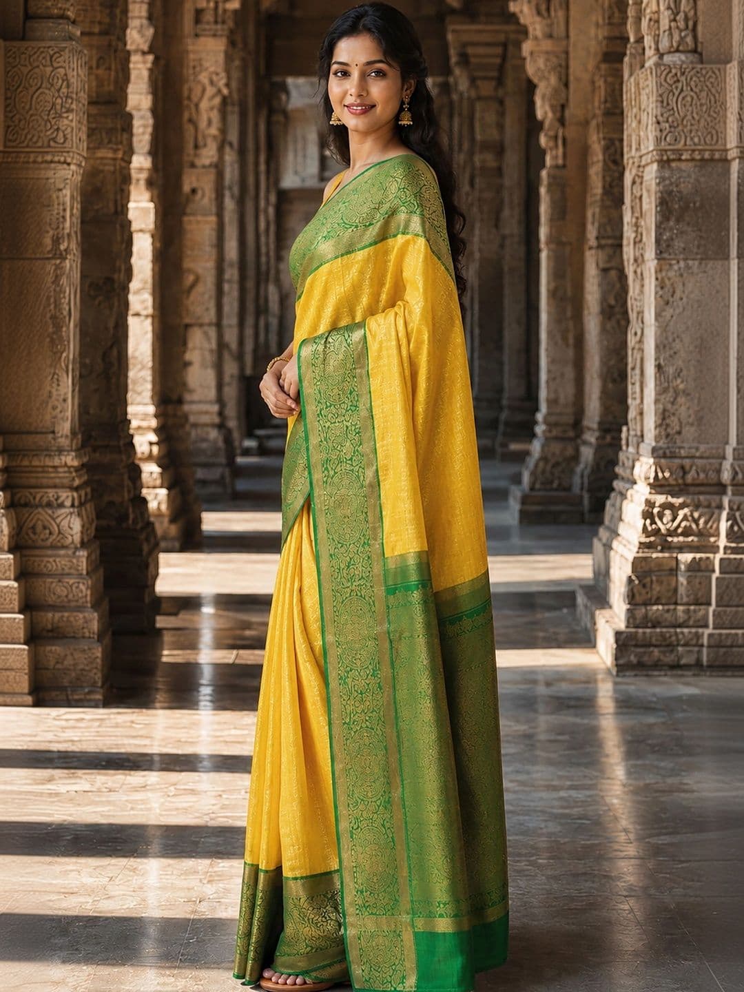 KALINI Woven Design Zari Silk Blend Designer Banarasi Saree thumbnail 3