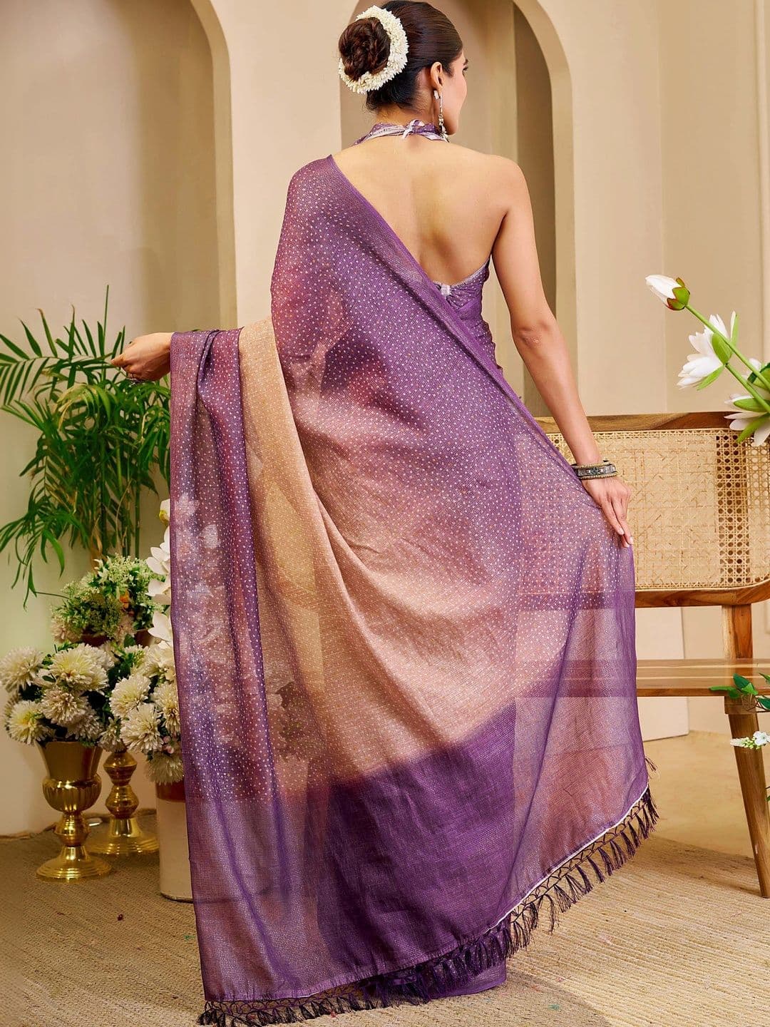 Maroosh Ombre Silk Cotton Handloom Saree thumbnail 5