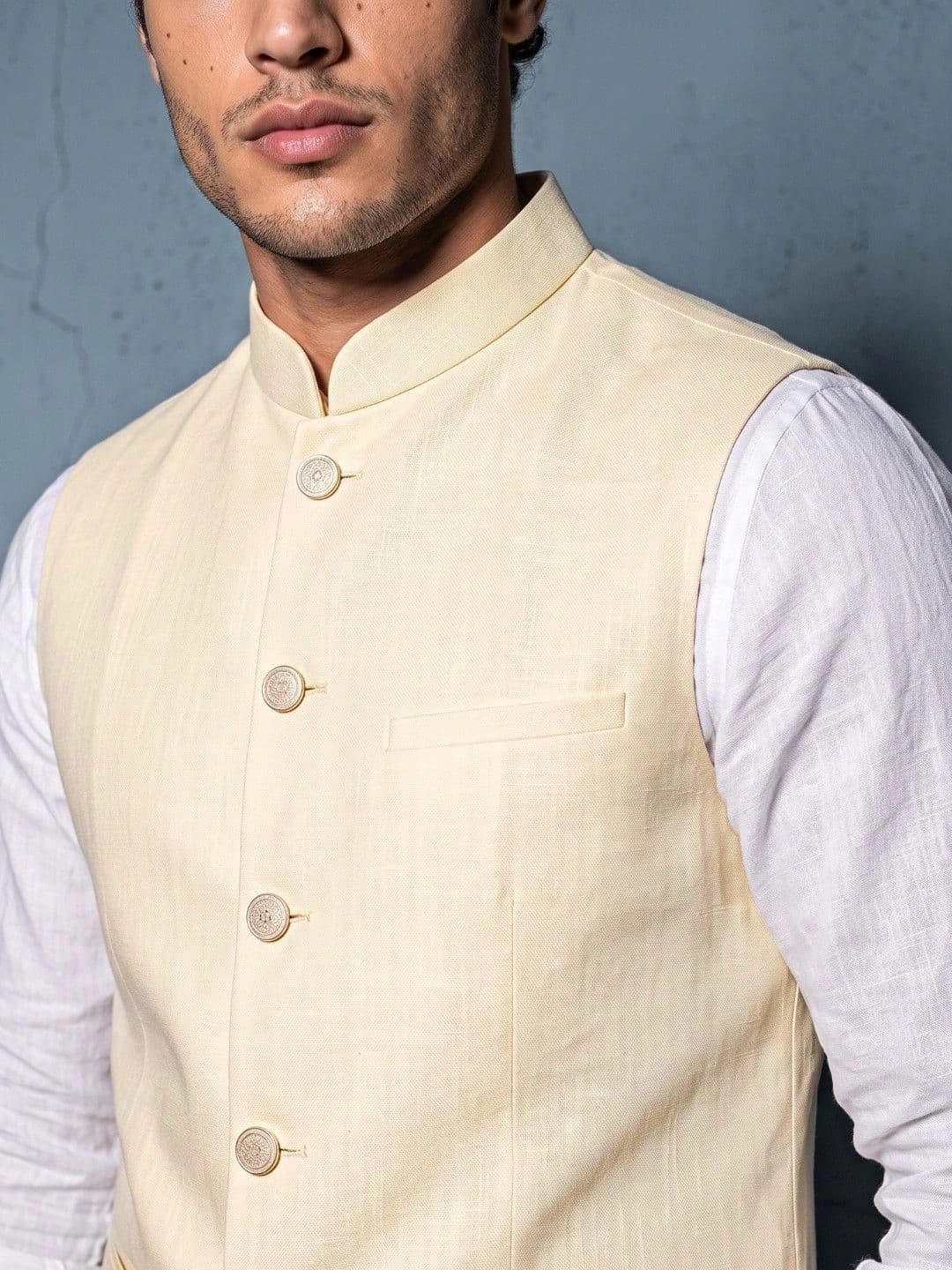 DRIP CHOWK Woven Nehru Jackets thumbnail 2