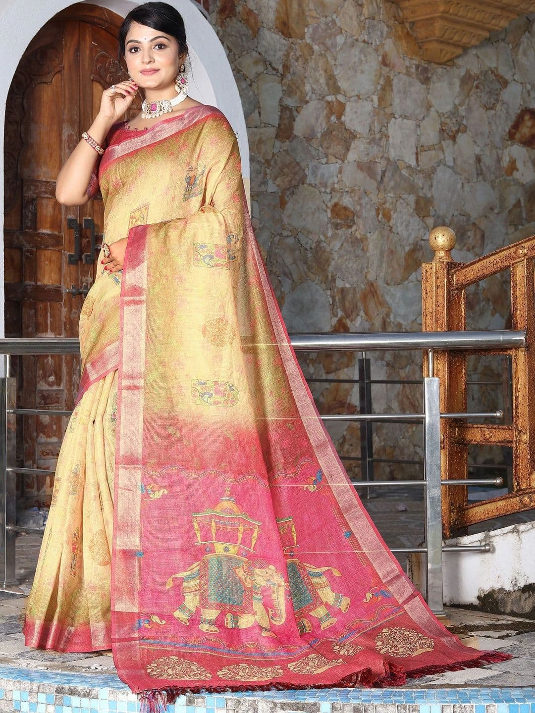 MANVAA Woven Design Zari Silk Cotton Handloom Saree thumbnail 3
