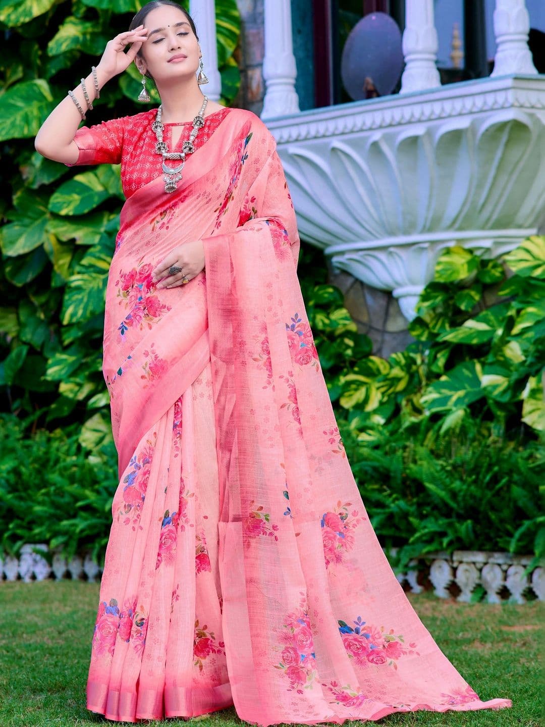 HERE&NOW Floral Fusion Saree thumbnail 7
