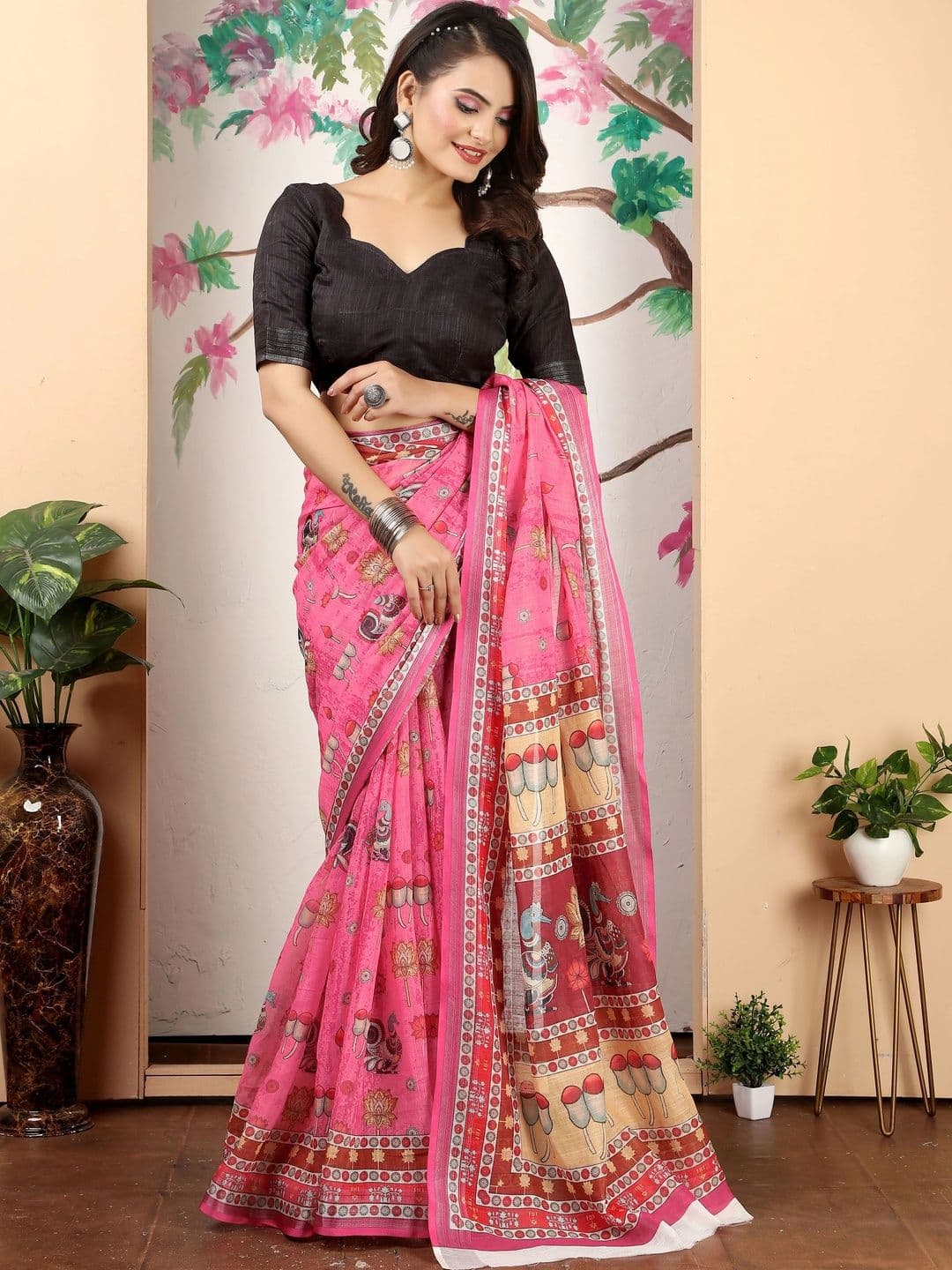MANVAA Women Best Design Floral Saree thumbnail 5