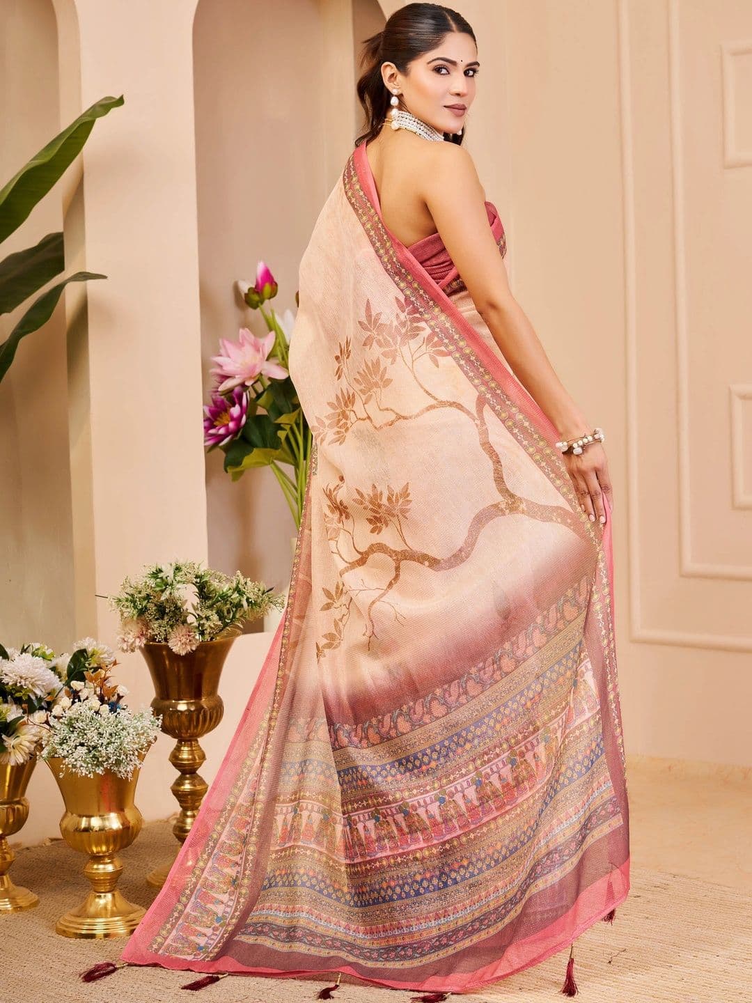 Maroosh Women Kalamkari Silk Cotton Handloom Saree thumbnail 3