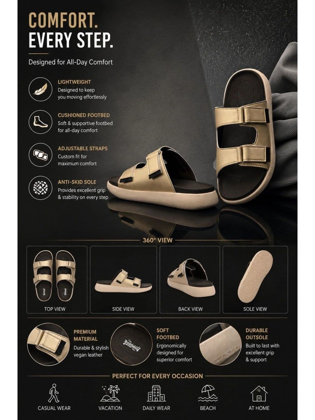 Mast & Harbour Men Comfort Sandals thumbnail 6