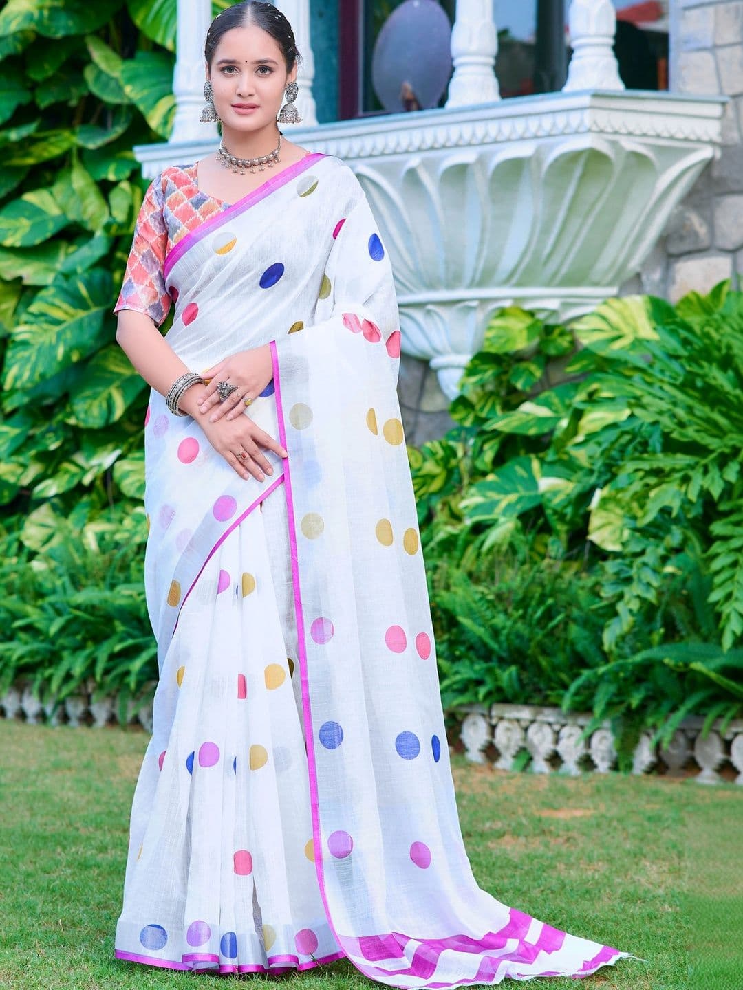 HERE&NOW Polka Dot Saree - view 1