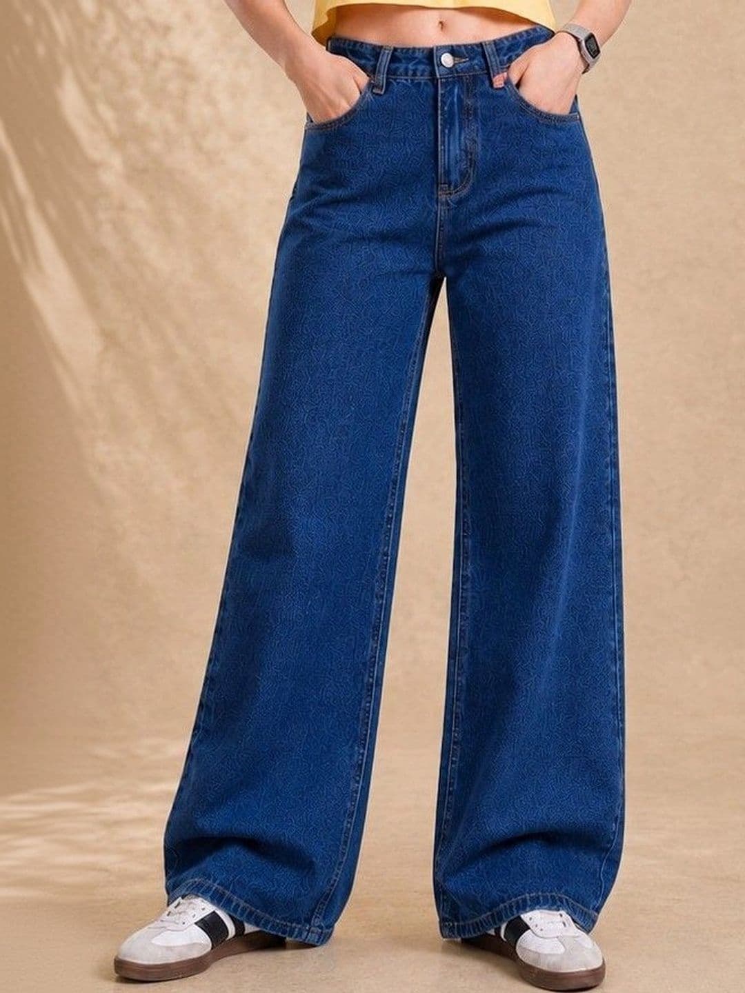 DressBerry Women Comfort Wide Leg High-Rise Light Fade Stretchable Jeans - view 1