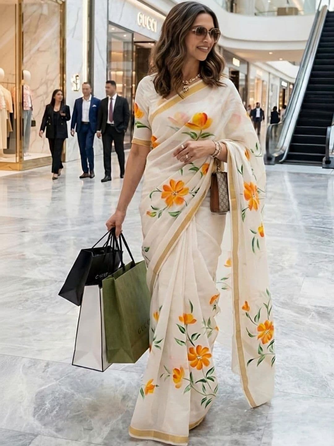vidhyarani Floral Saree thumbnail 2