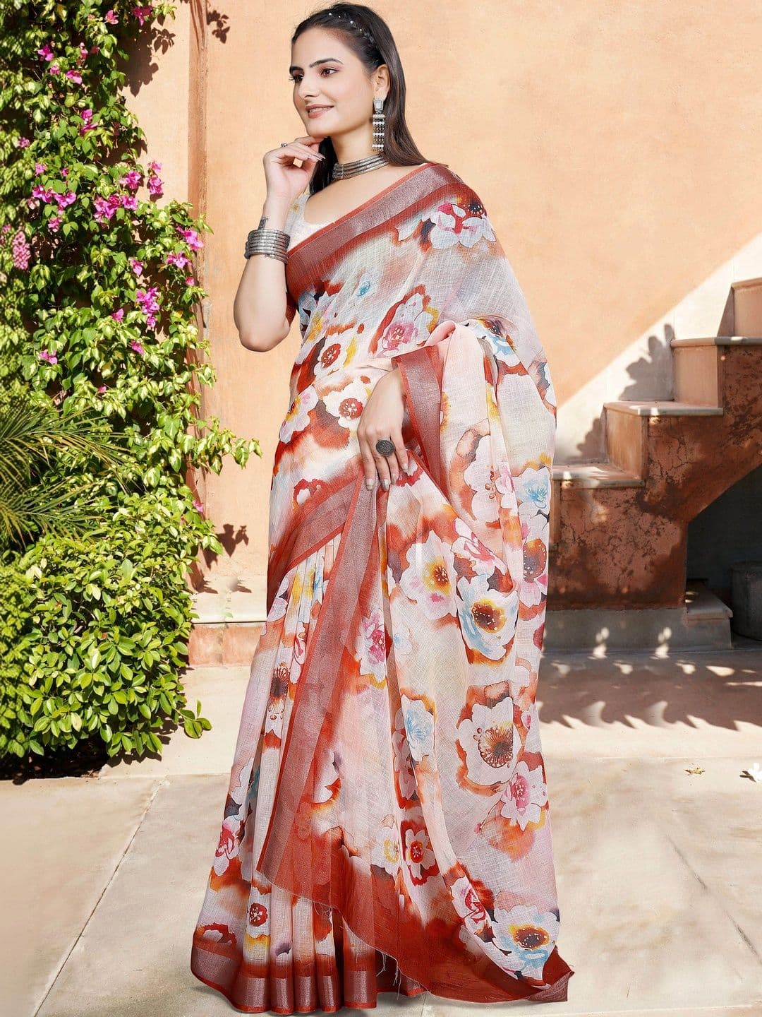 Maroosh Floral Saree thumbnail 3