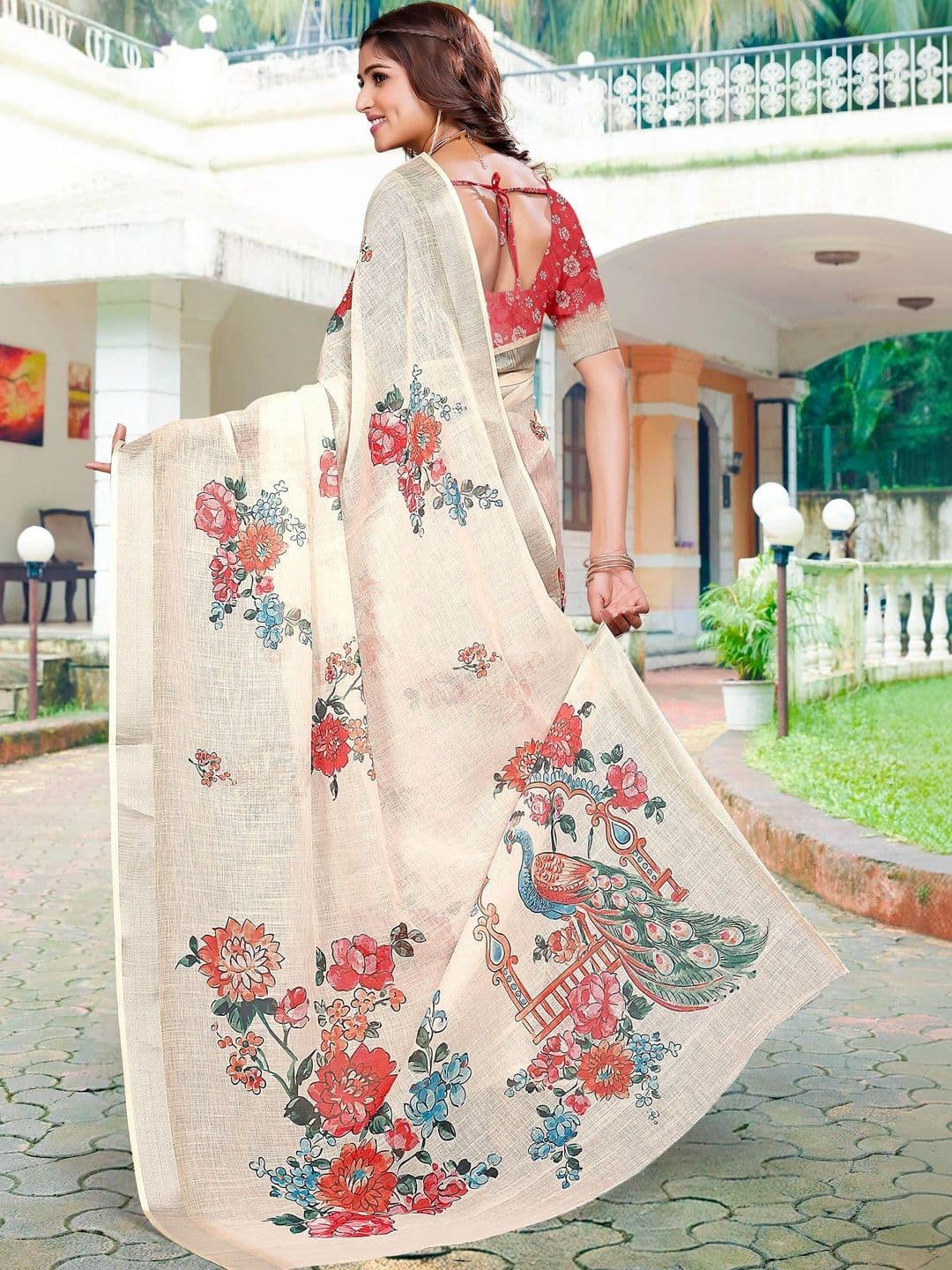 HERE&NOW Floral Saree thumbnail 3