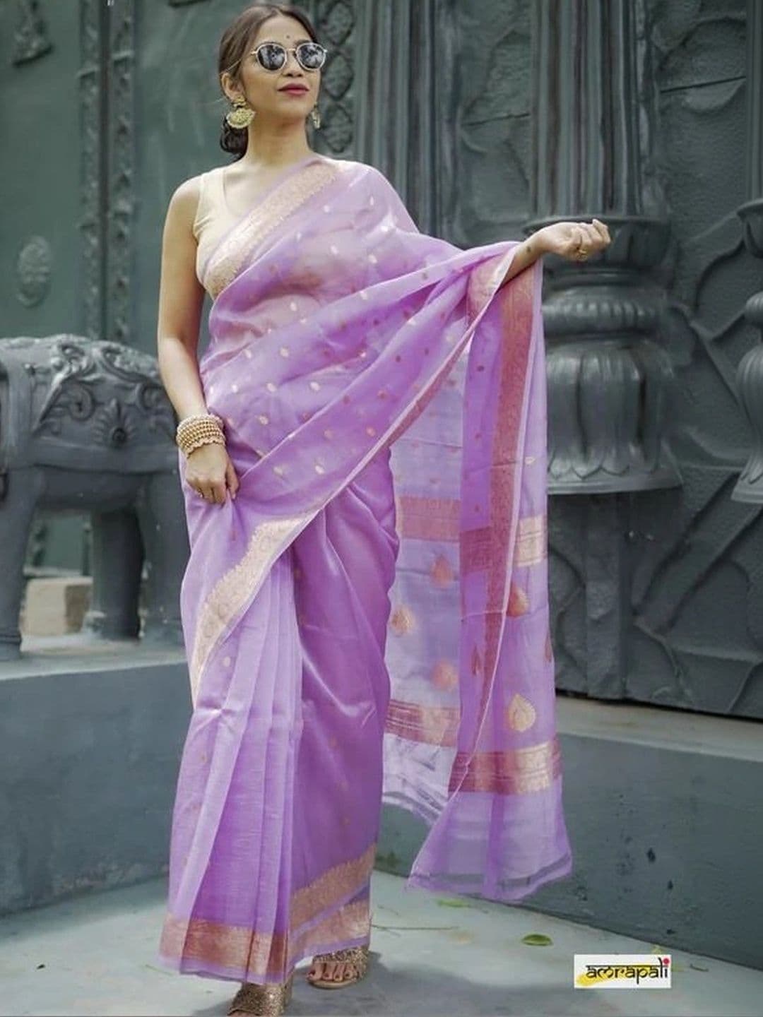 HERE&NOW Woven Design Zari Banarasi Saree thumbnail 3