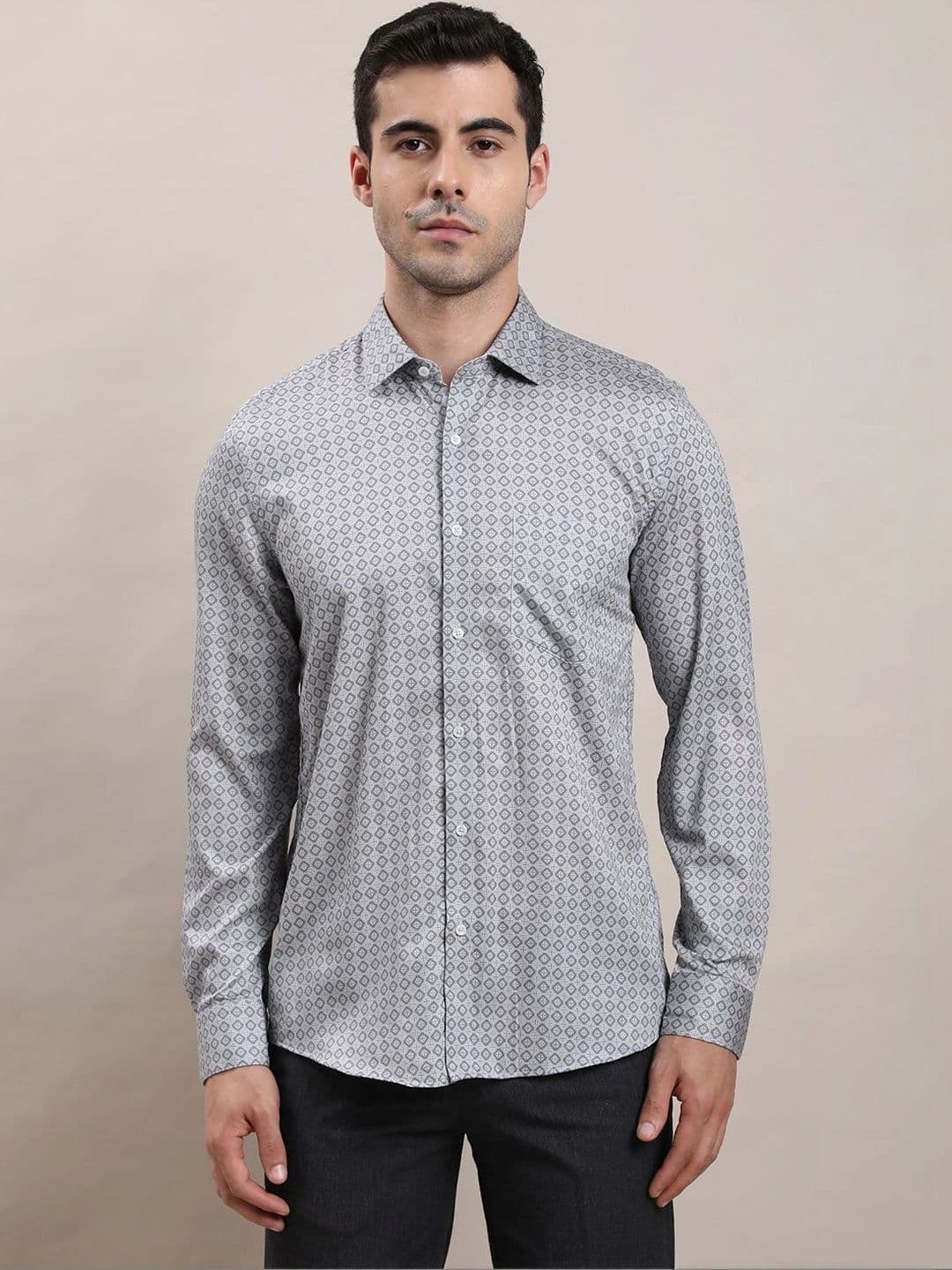 Turtle Men Standard Slim Fit Printed Formal Shirt thumbnail 2