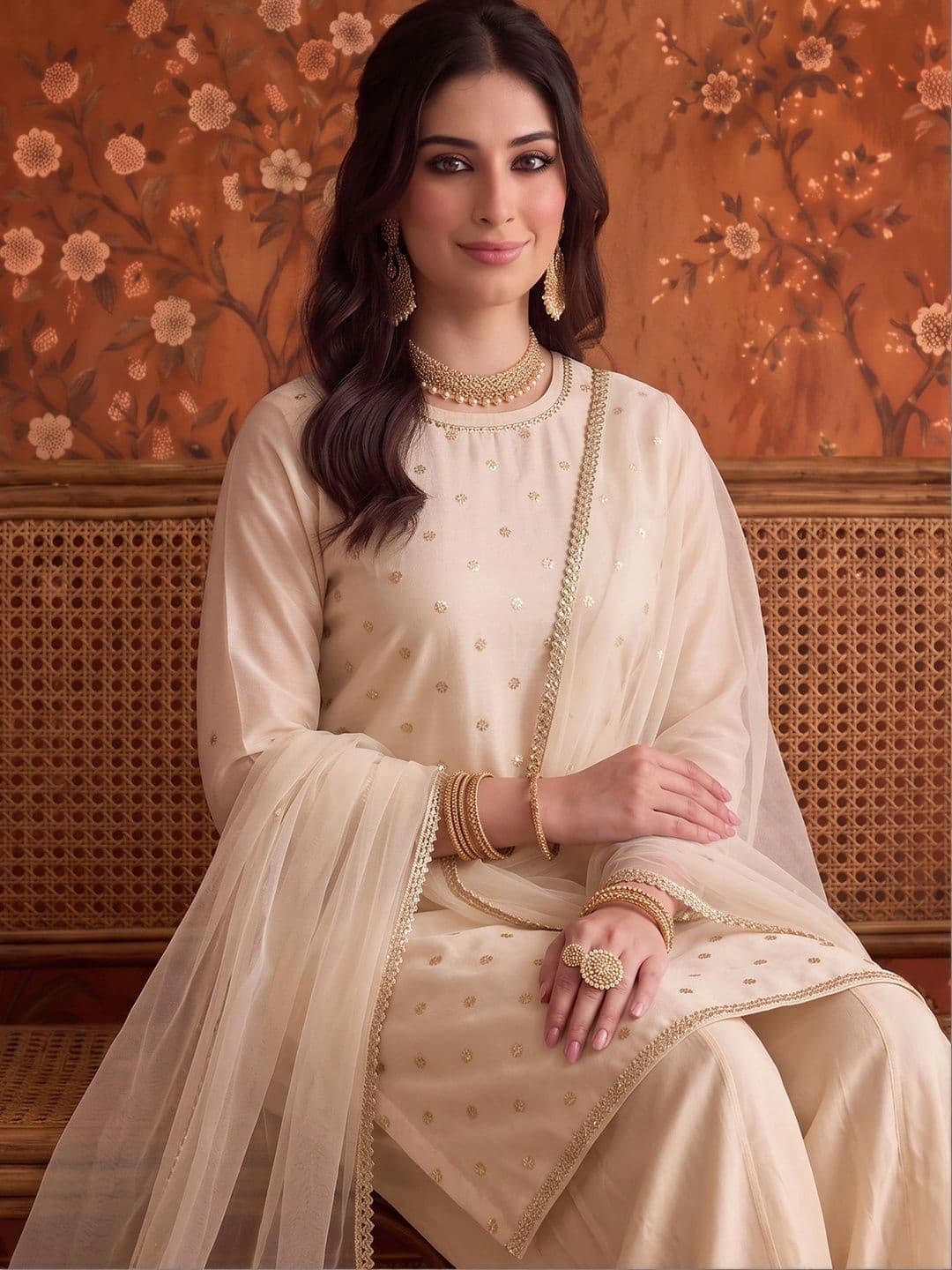 Sangria Embroidered Round Neck Kurta Sets thumbnail 2