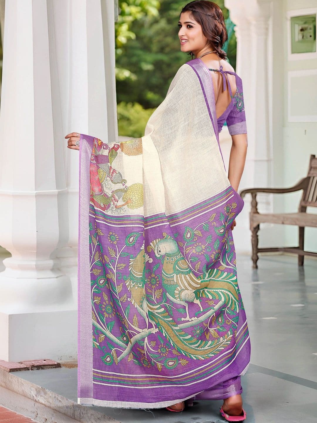 MANVAA Kalamkari Saree thumbnail 6