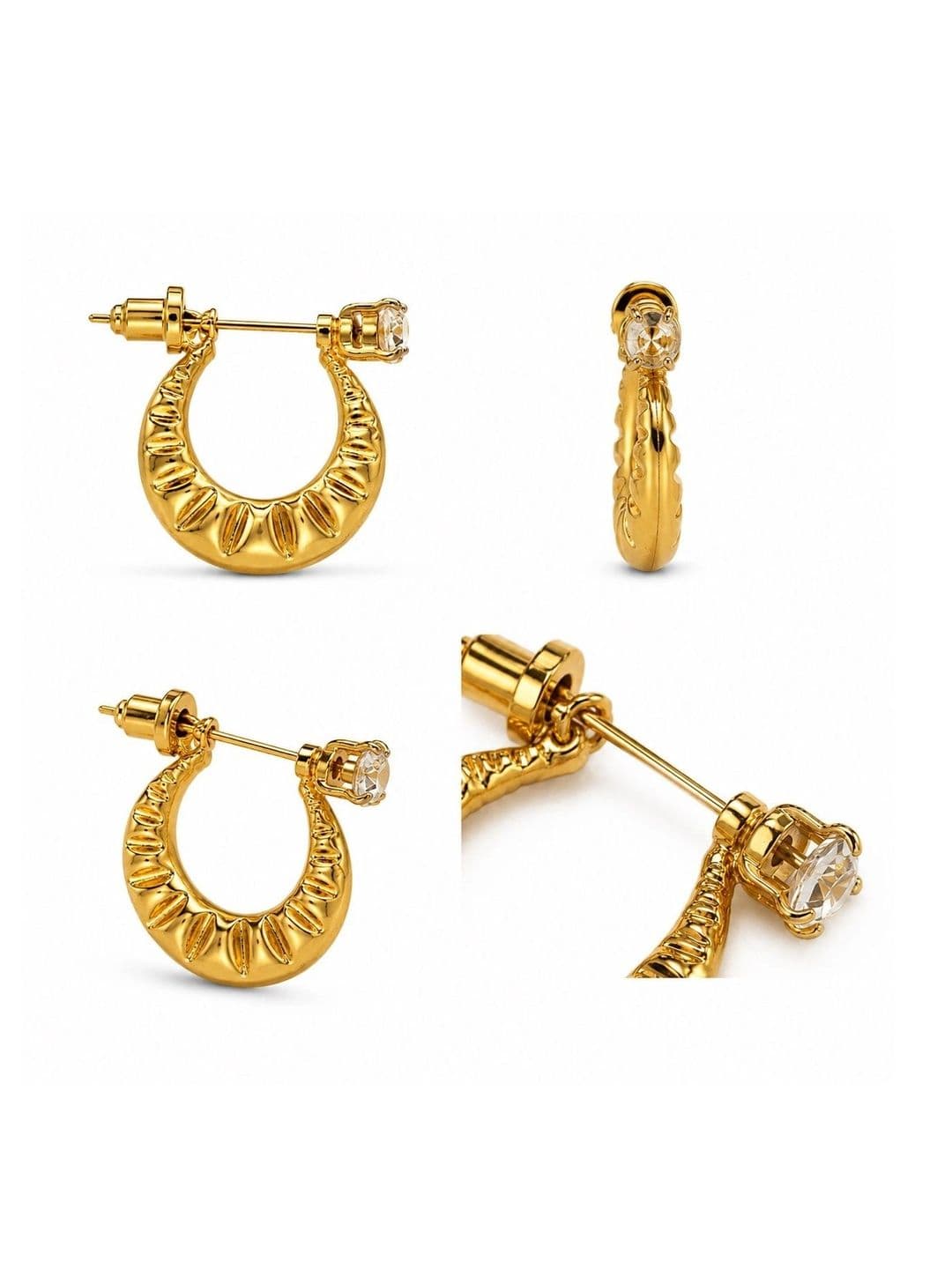 Adhvik Crescent Shaped Half Hoop Earrings thumbnail 7