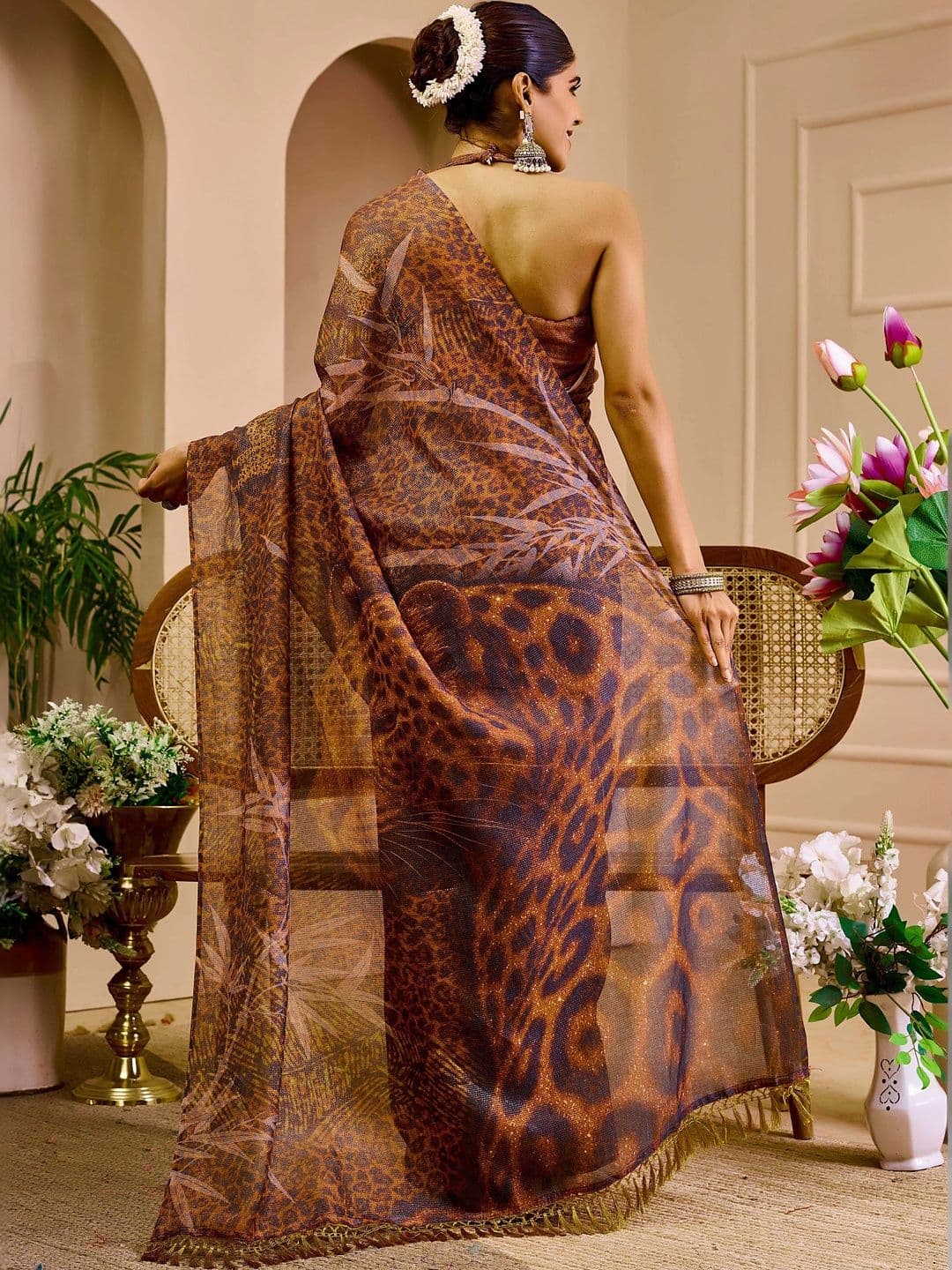 MANVAA Women  Floral Silk Cotton Handloom Saree thumbnail 6