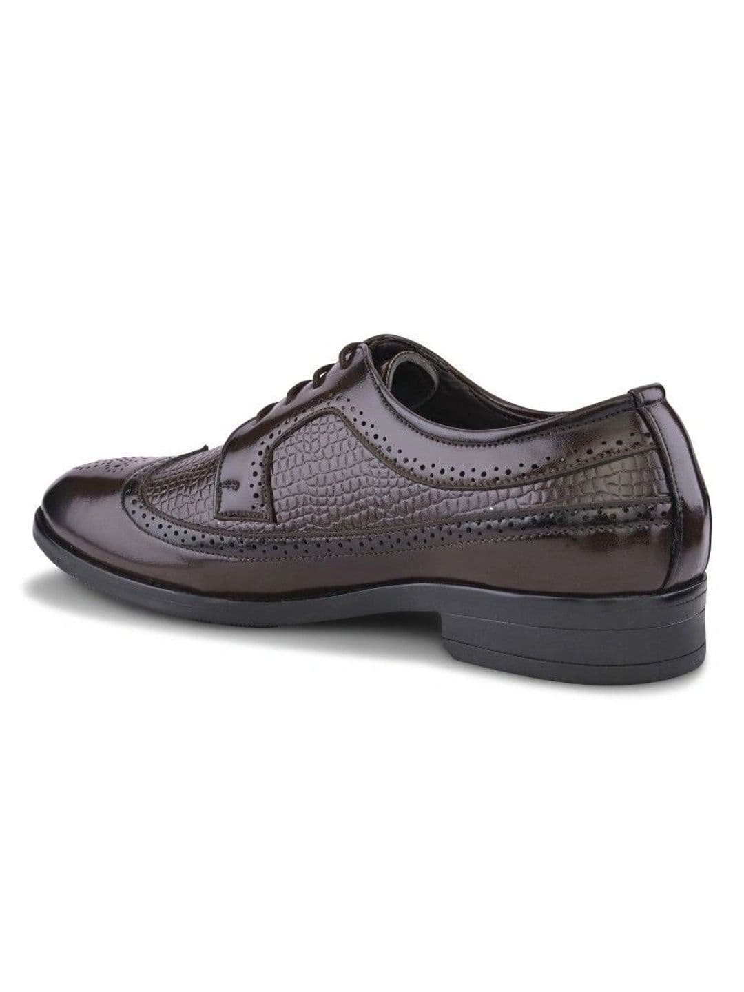 House of Pataudi Men Textured Formal Brogues thumbnail 2