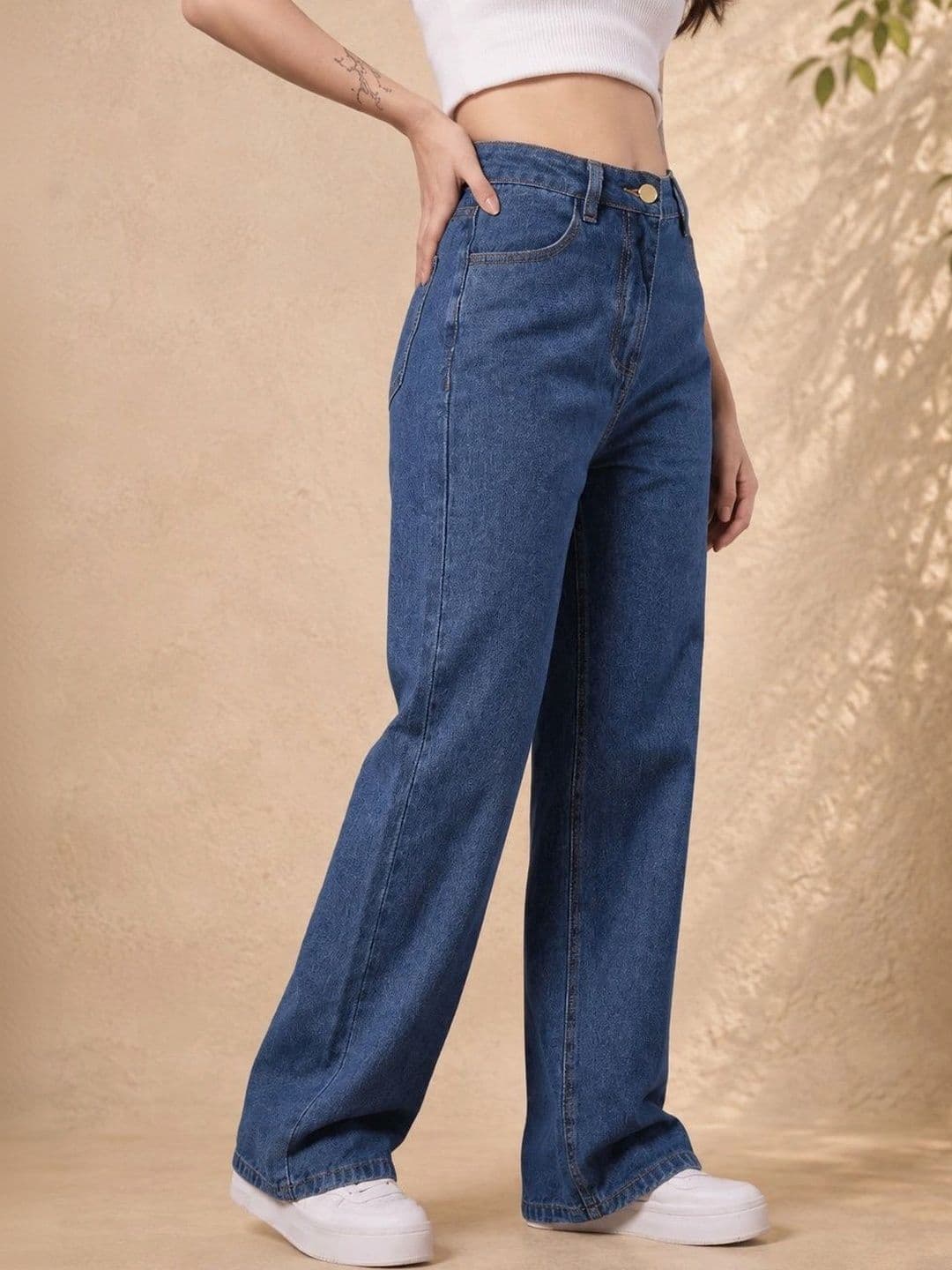 DressBerry Women Comfort Wide Leg High-Rise Light Fade Stretchable Jeans thumbnail 3