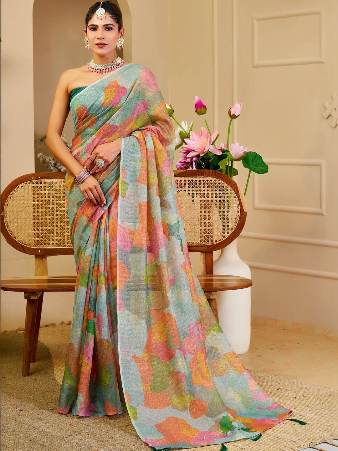 Maroosh  Women Silk Cotton Handloom Saree - view 1