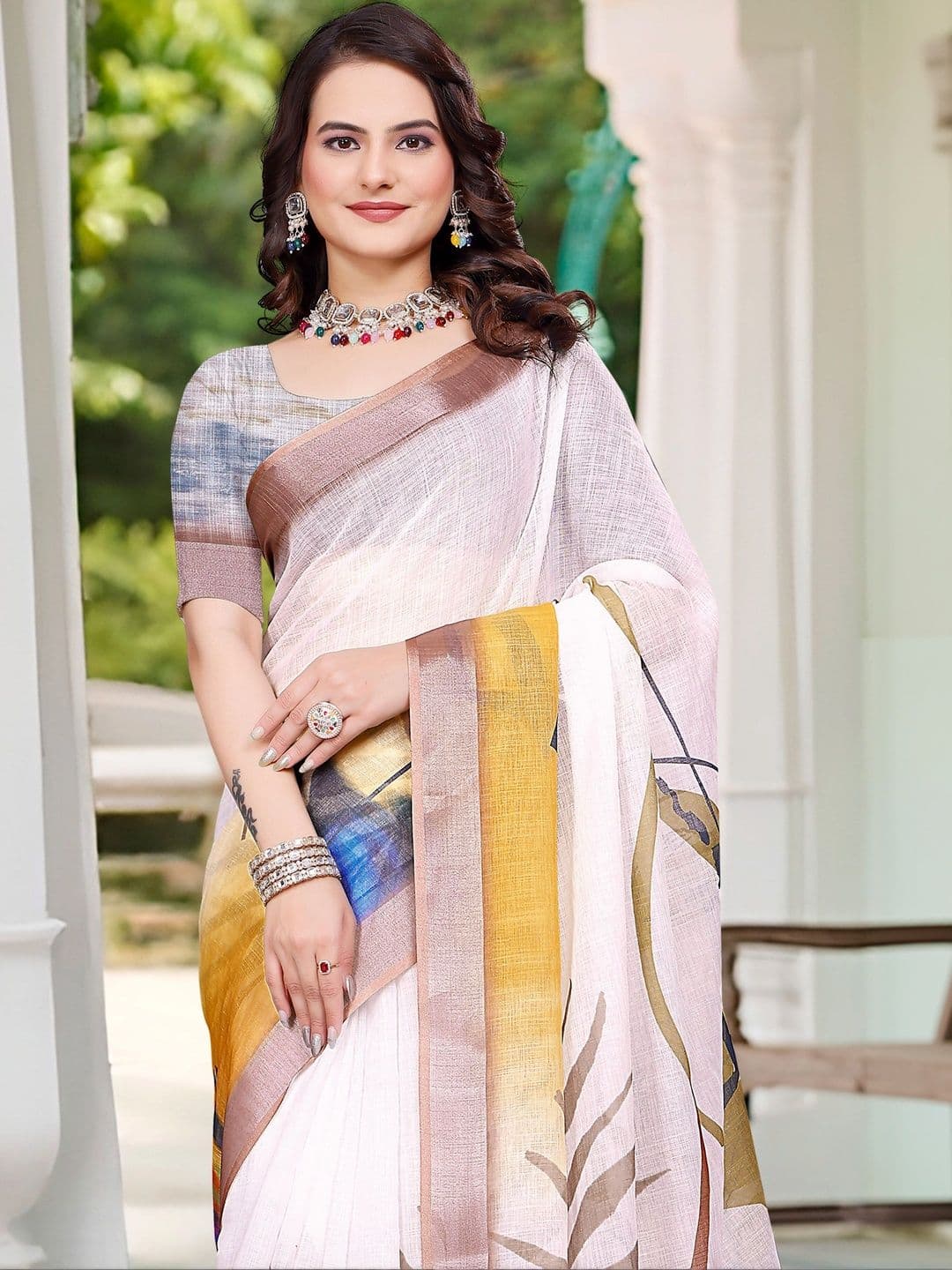 Maroosh Fusion Saree thumbnail 4