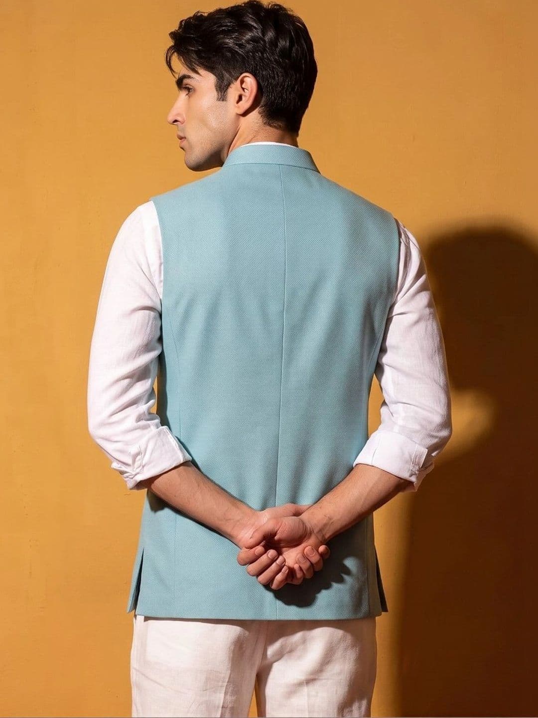 DRIP CHOWK Woven Nehru Jackets thumbnail 7