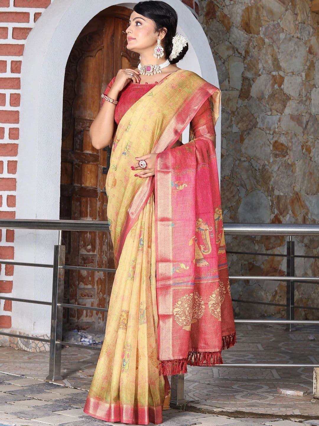 MANVAA Woven Design Zari Silk Cotton Handloom Saree thumbnail 6