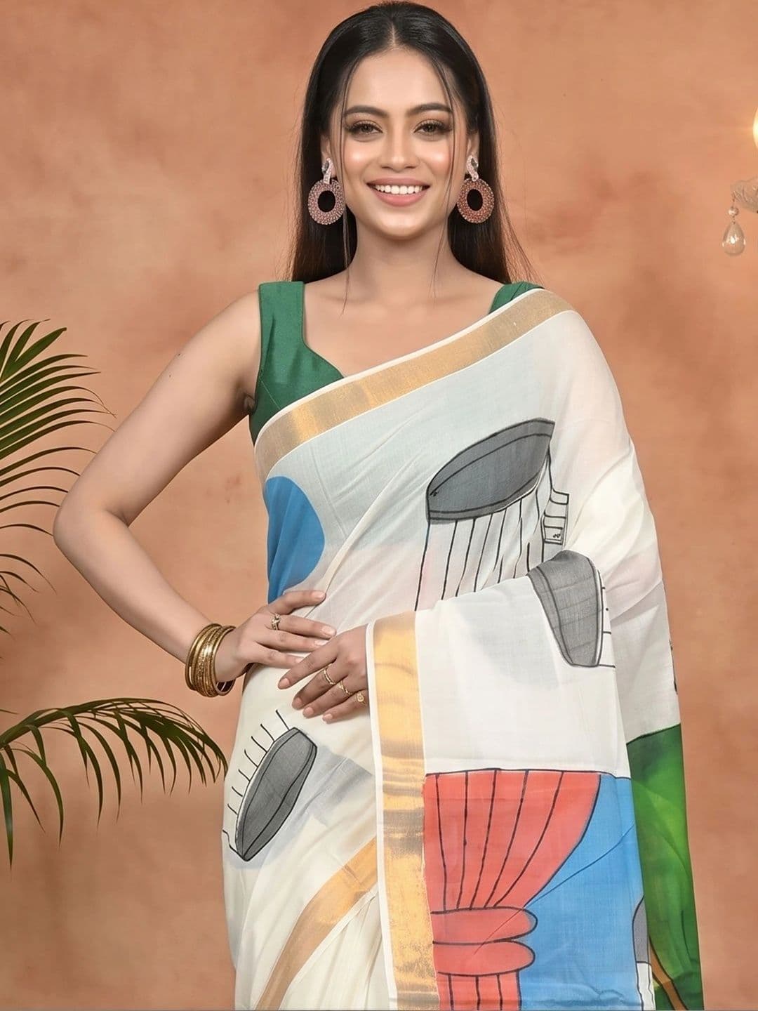 GitAsit Ethnic Motifs Sequinned Pure Cotton Handloom Taant Saree thumbnail 6