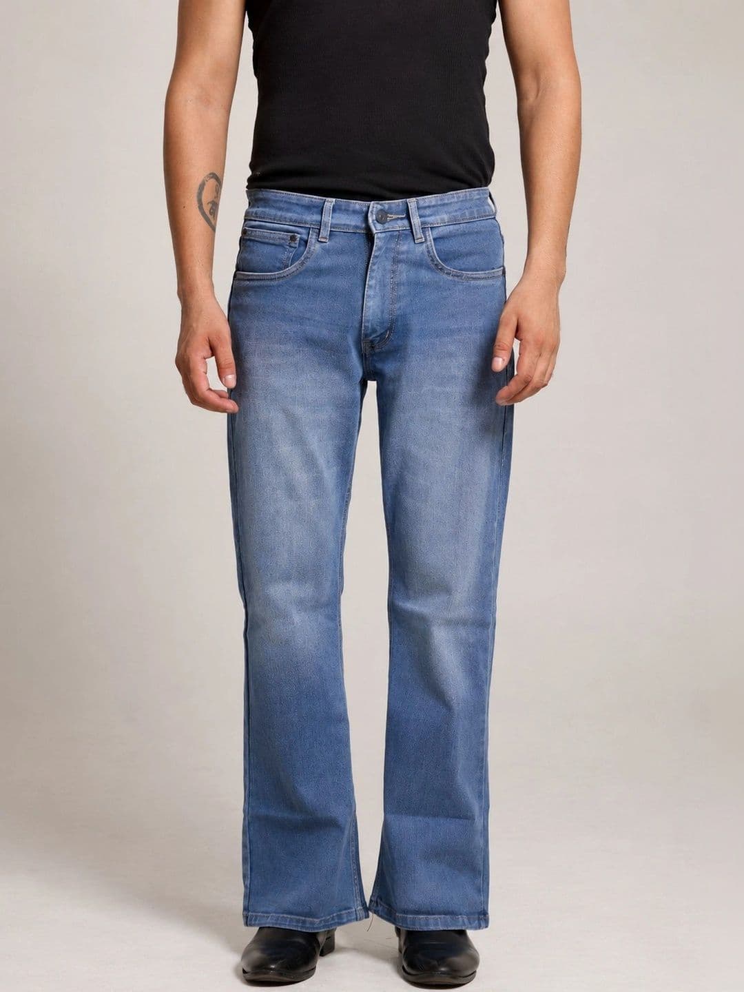 Denimora Men Bootcut Mid-Rise Stretchable Jeans thumbnail 5