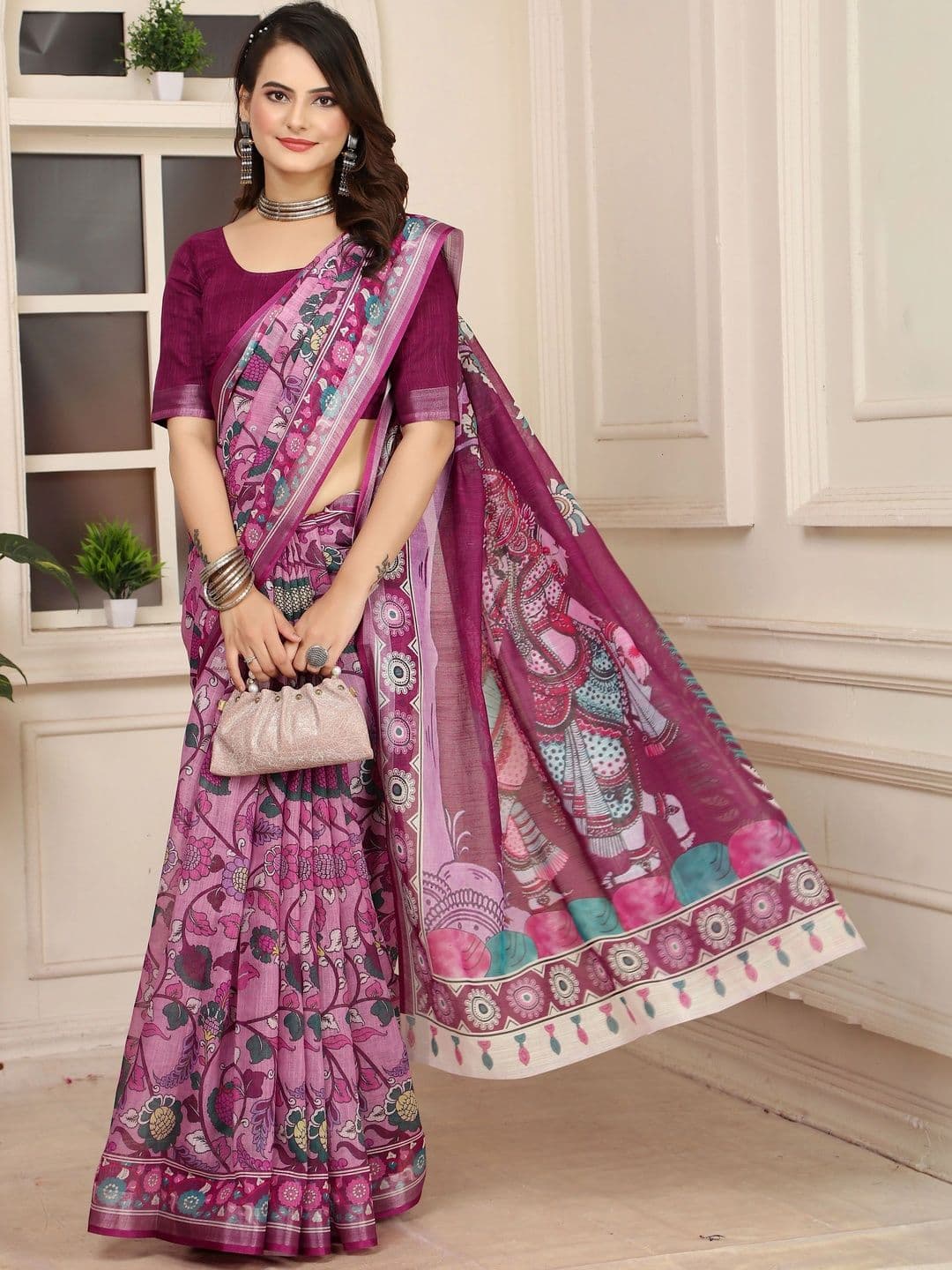 MANVAA Floral Saree thumbnail 2