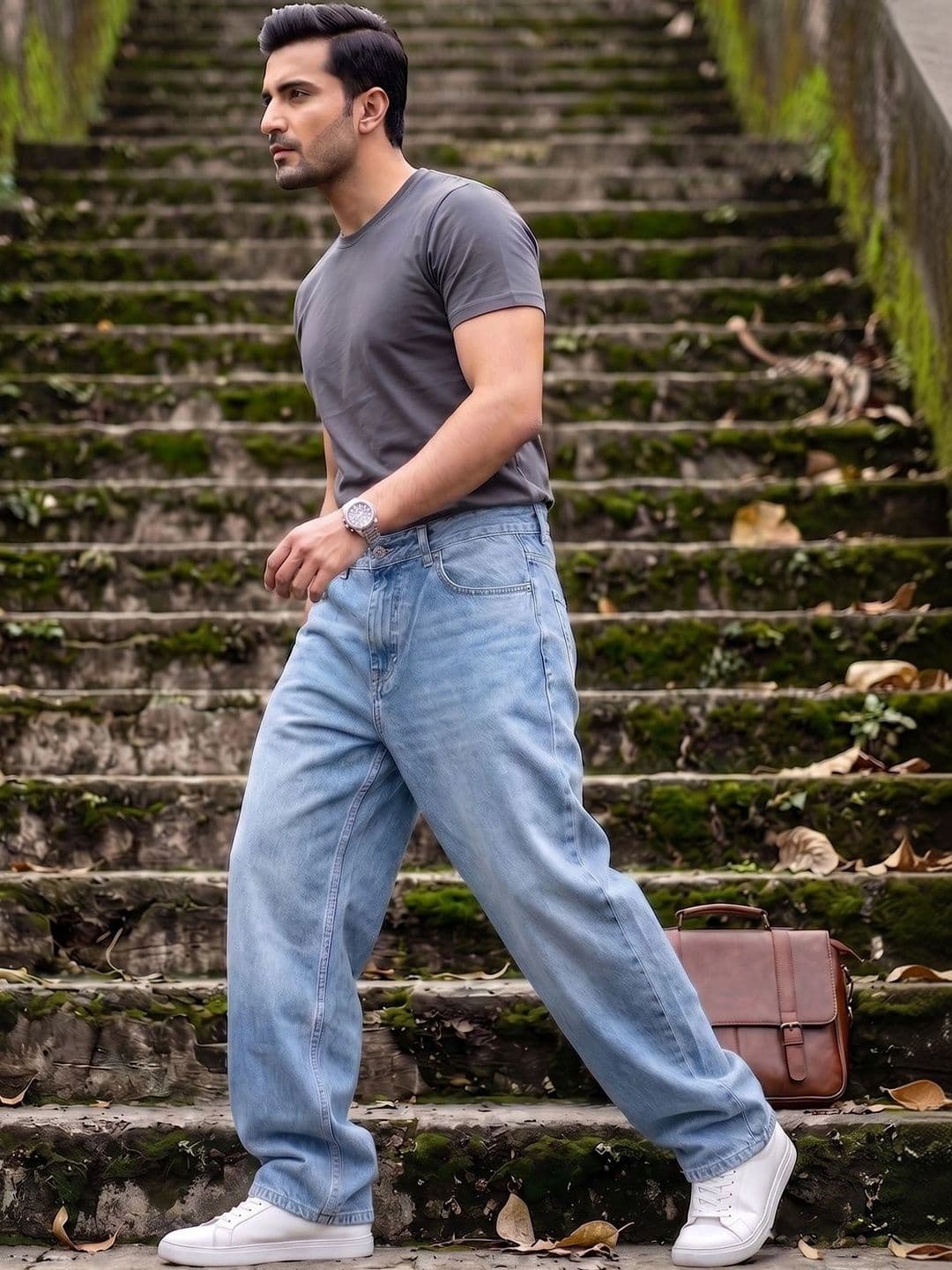 BELANO Men Comfort Mid-Rise Light Fade Stretchable Jeans thumbnail 6