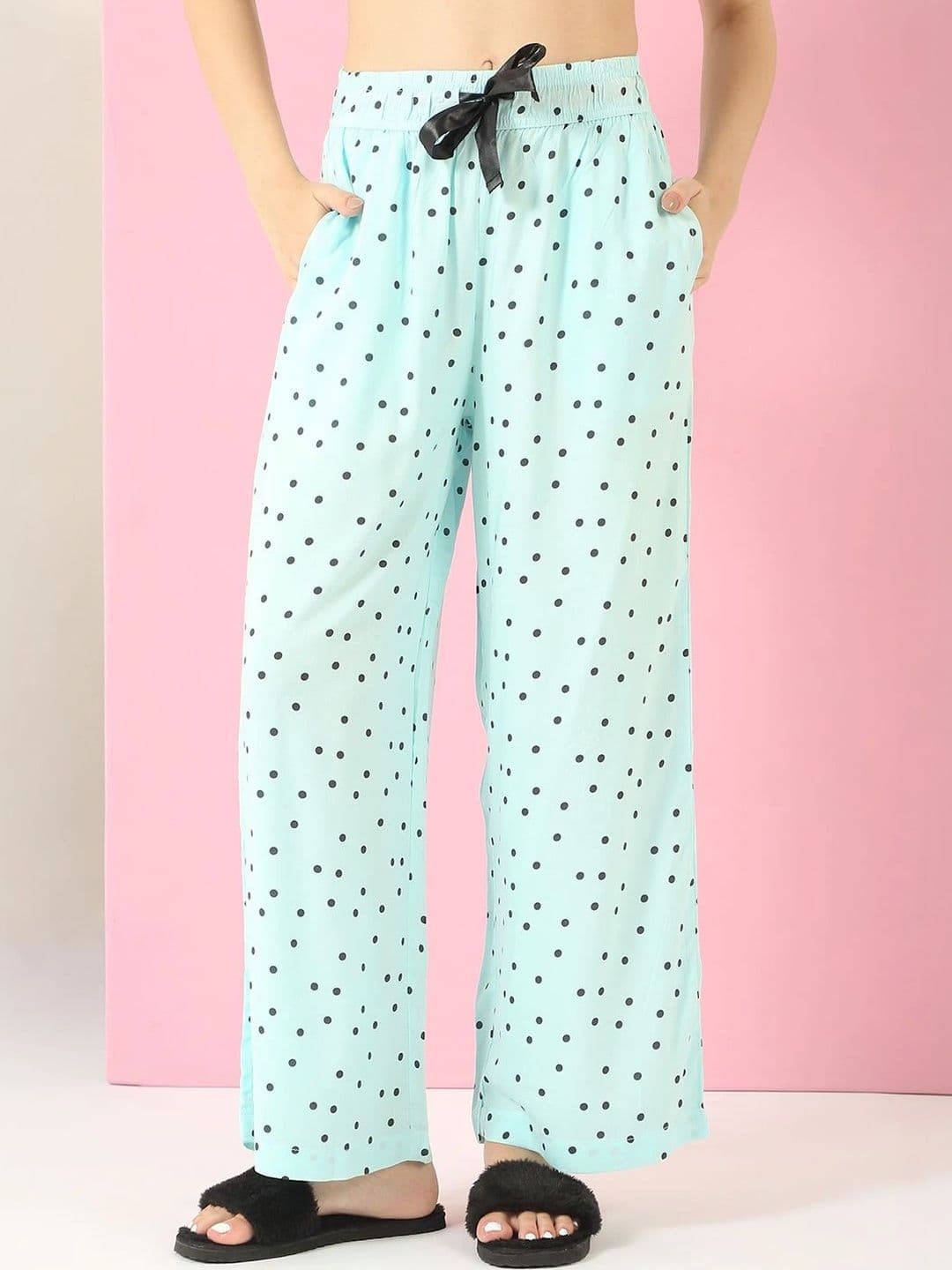 Sweet Dreams Women Polka Dot Printed Knitted Palazzos - view 1