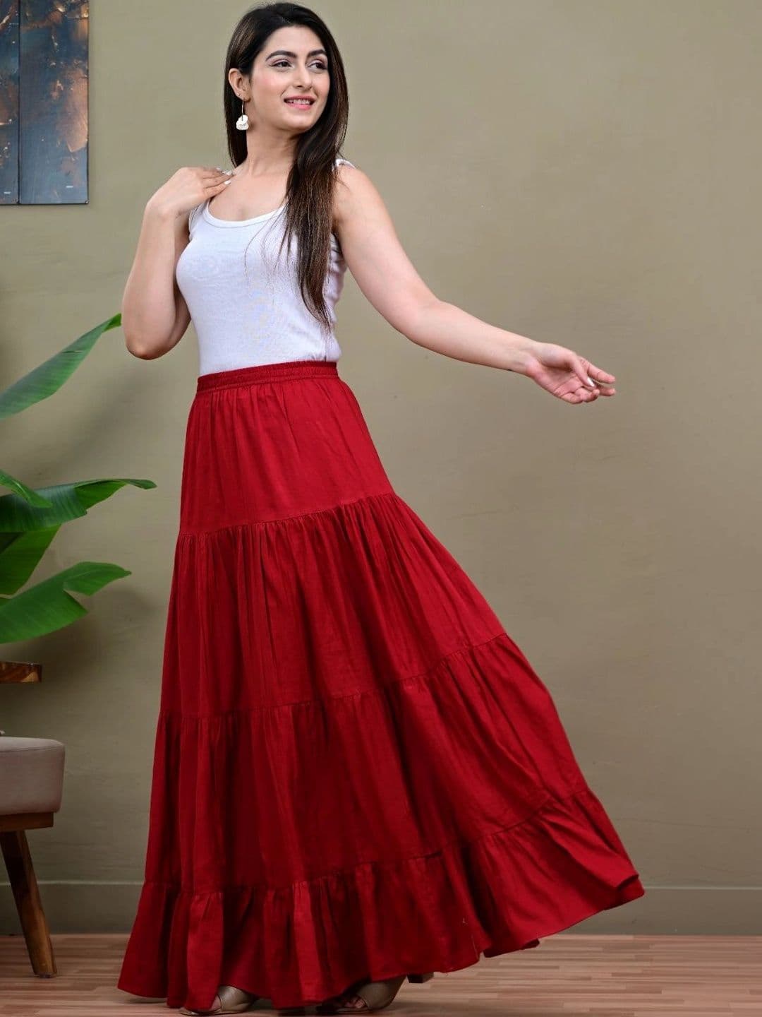 KELWA Women Tiered Maxi Tiered Skirt thumbnail 7