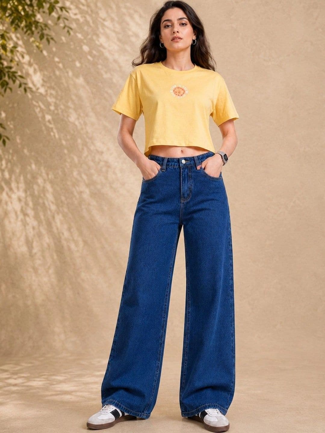 DressBerry Women Comfort Wide Leg High-Rise Light Fade Stretchable Jeans thumbnail 4