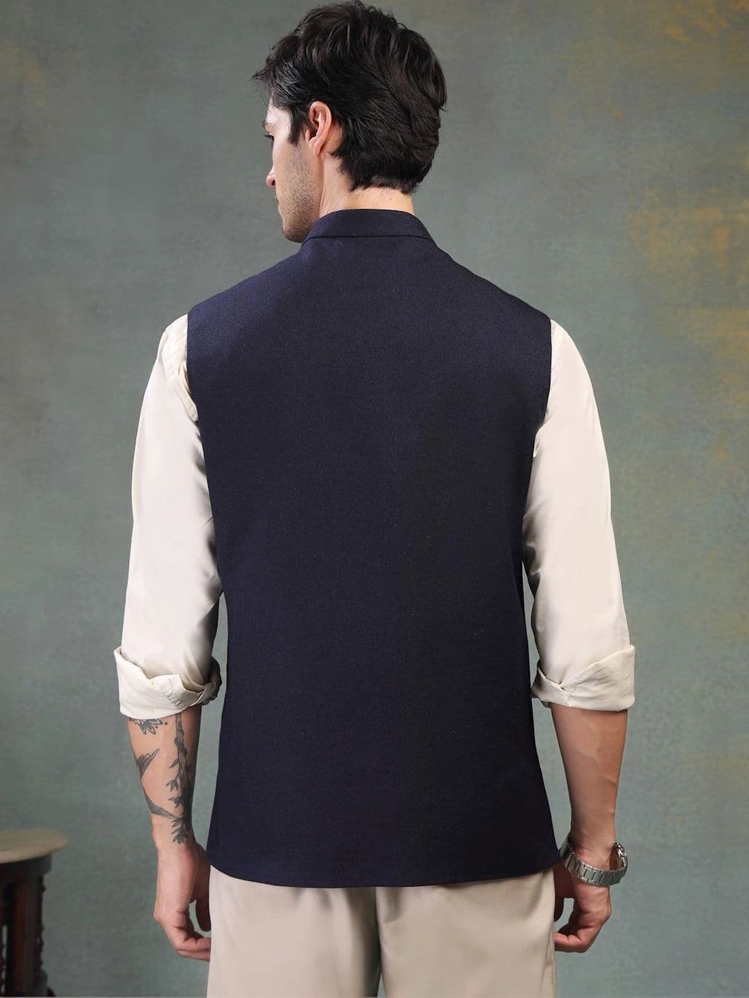 Badoliya & Sons Pure Wool Woven Nehru Jackets thumbnail 5