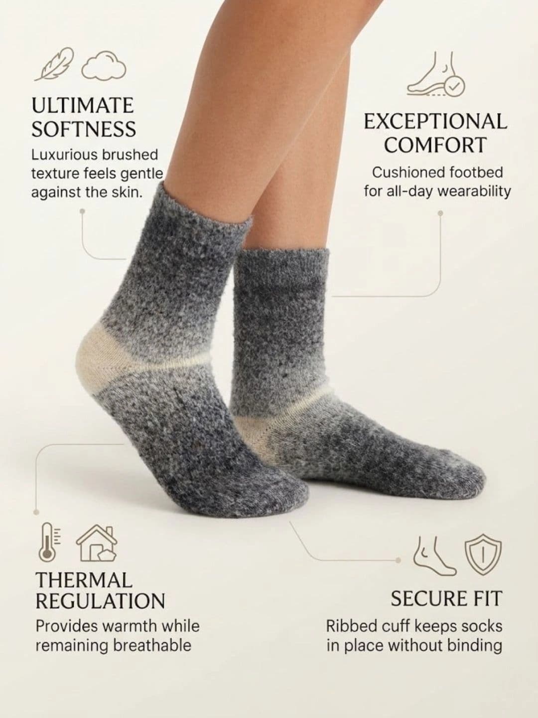Cdeck Men Woolen Patterned Above Ankle Socks thumbnail 3