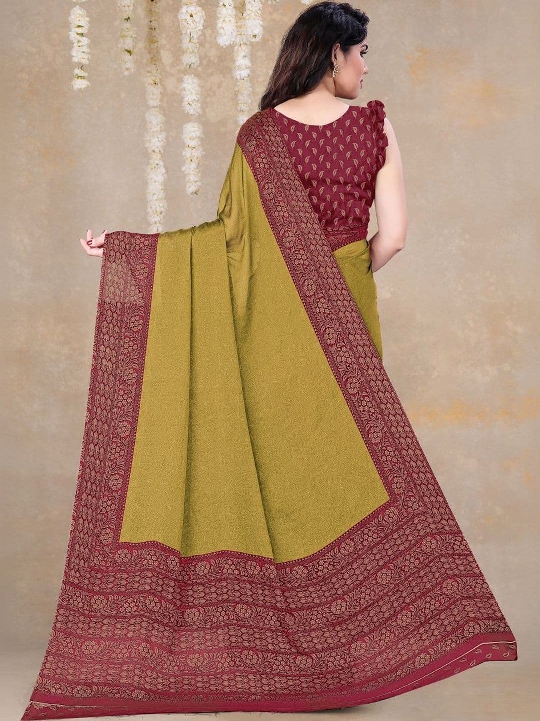 KALINI Woven Design Zari Poly Chiffon Saree thumbnail 2