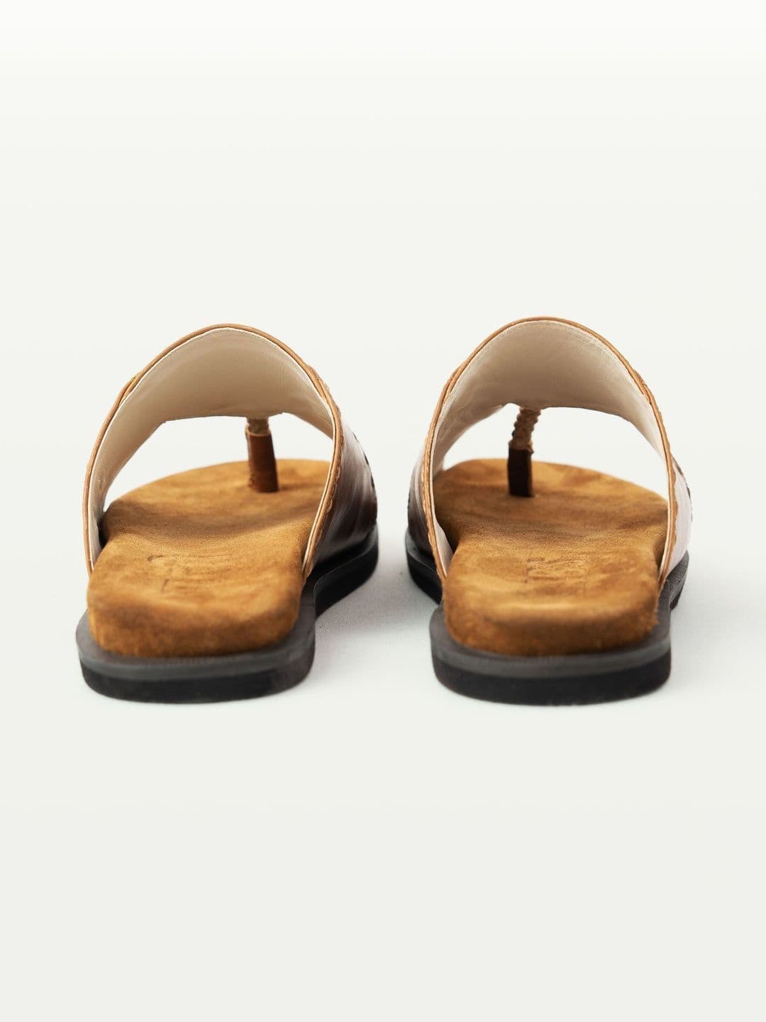 GULLY LABS Men Leather Sal Brown Casual Kolhapuri Sandals thumbnail 3
