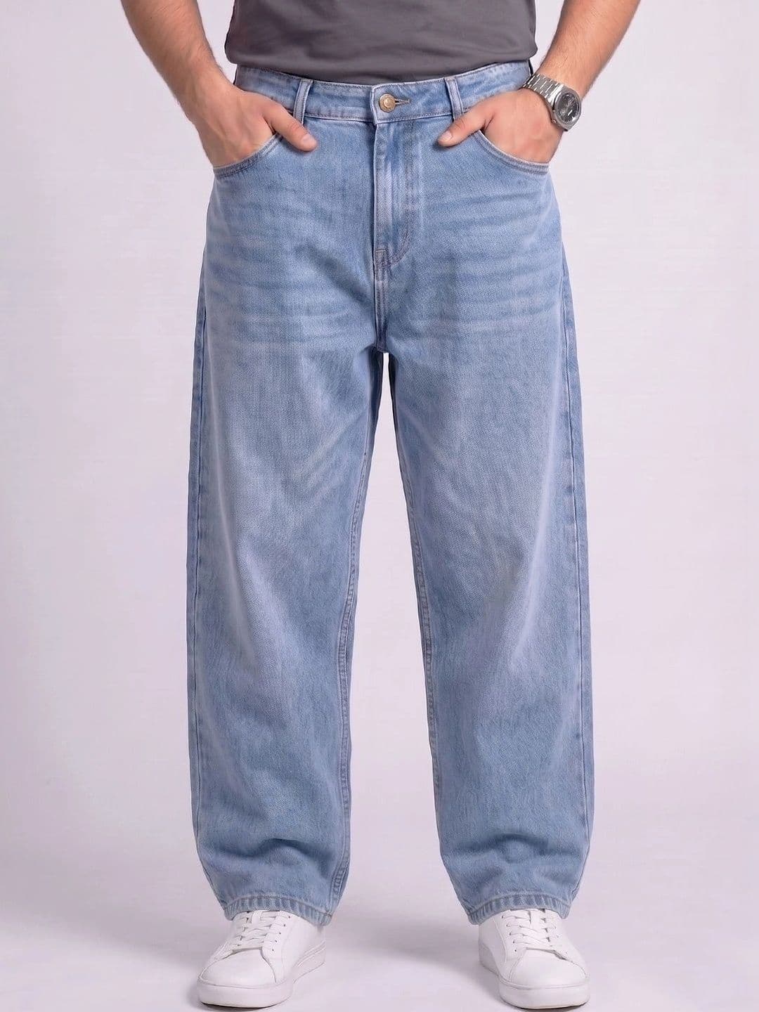 BELANO Men Comfort Mid-Rise Light Fade Stretchable Jeans thumbnail 2