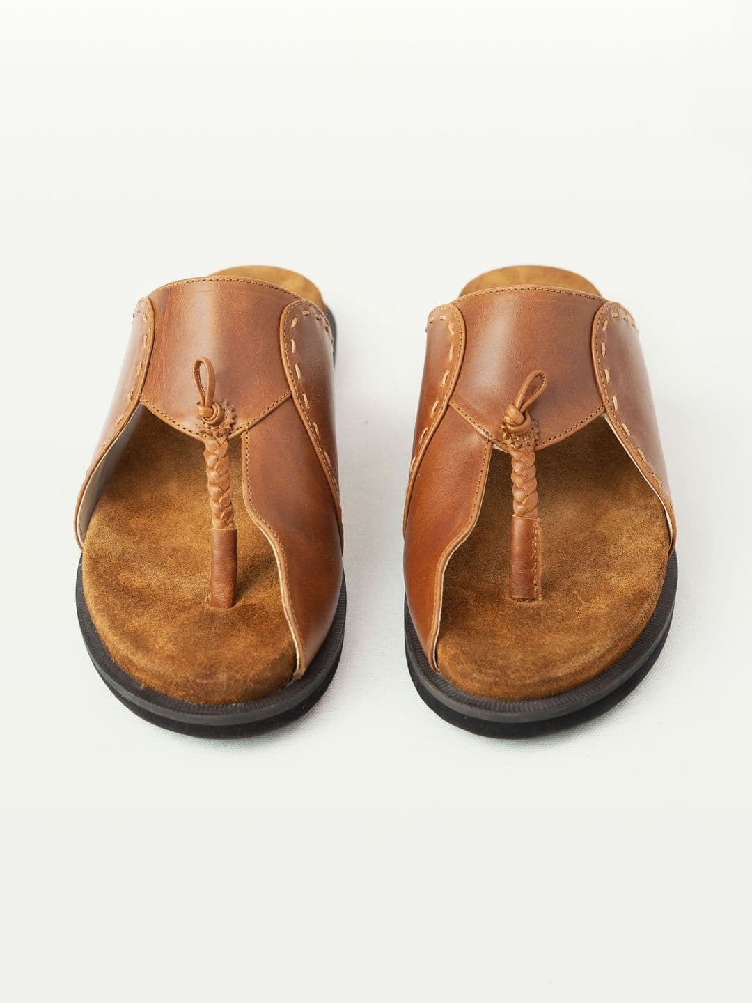 GULLY LABS Men Leather Sal Brown Casual Kolhapuri Sandals thumbnail 5