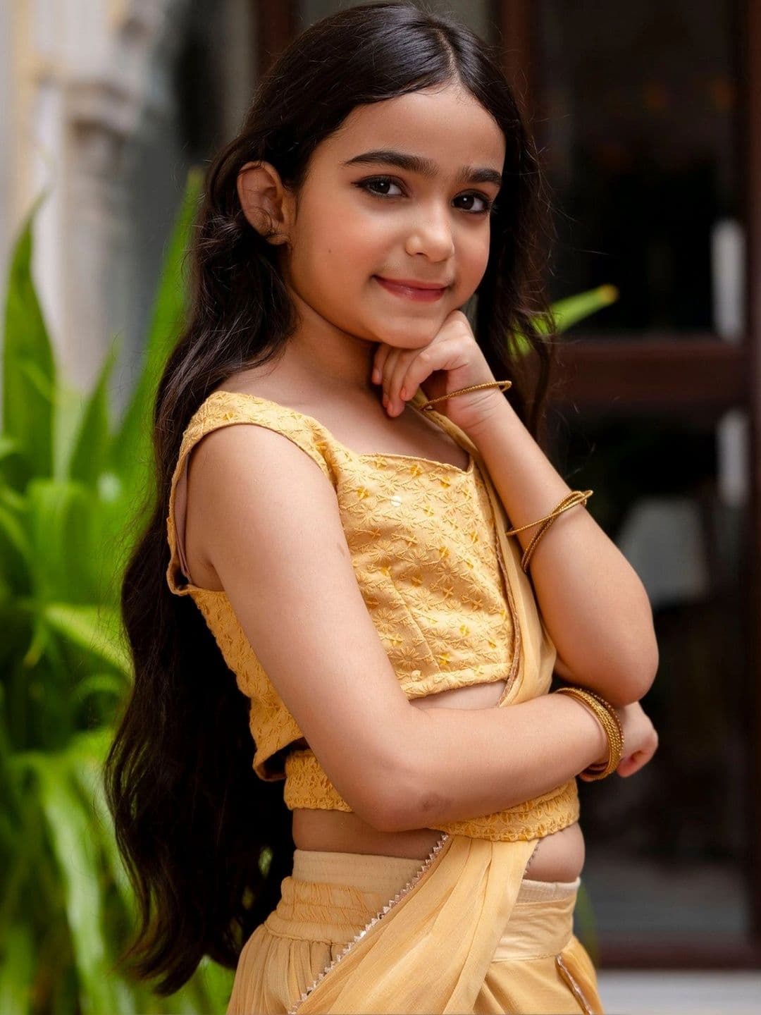 YK Girls Embroidered Sequinned Ready to Wear Lehenga & thumbnail 5
