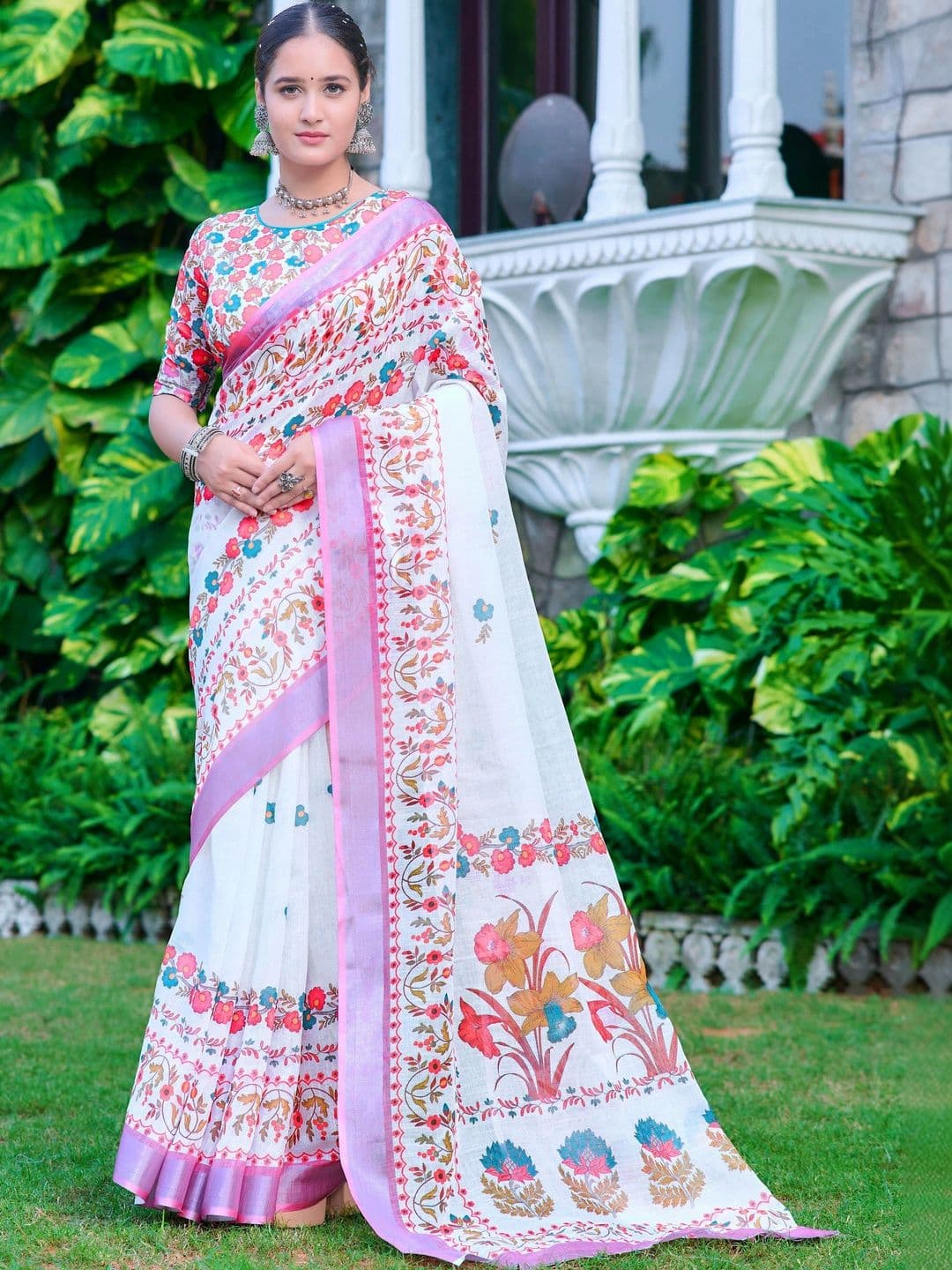 MANVAA Floral Saree - view 1
