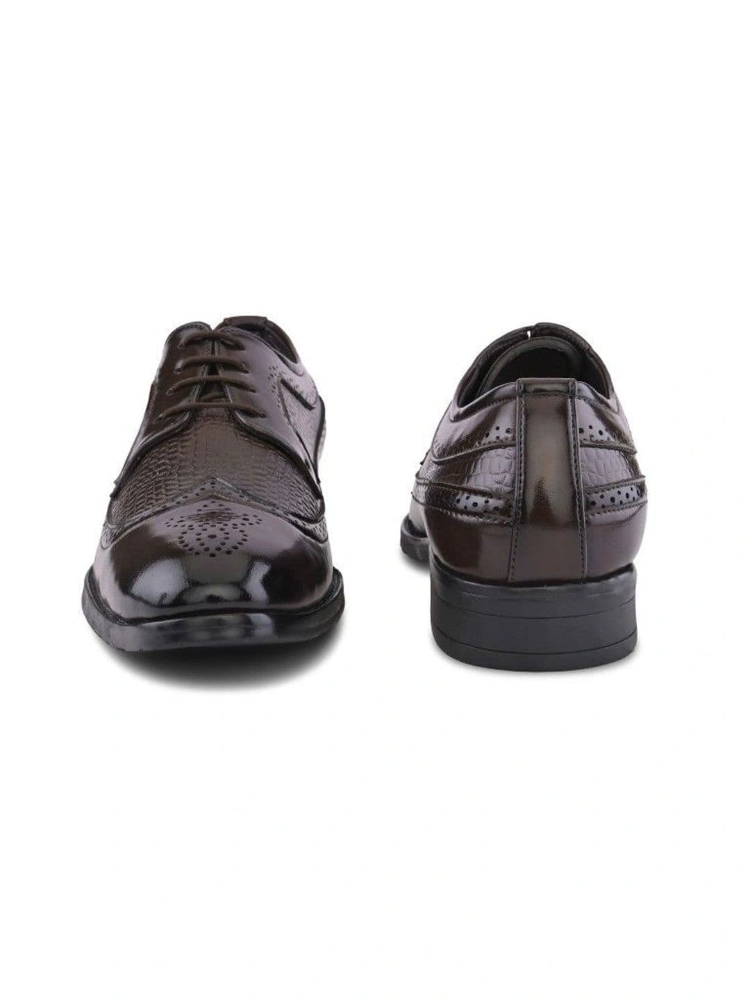 House of Pataudi Men Textured Formal Brogues thumbnail 6