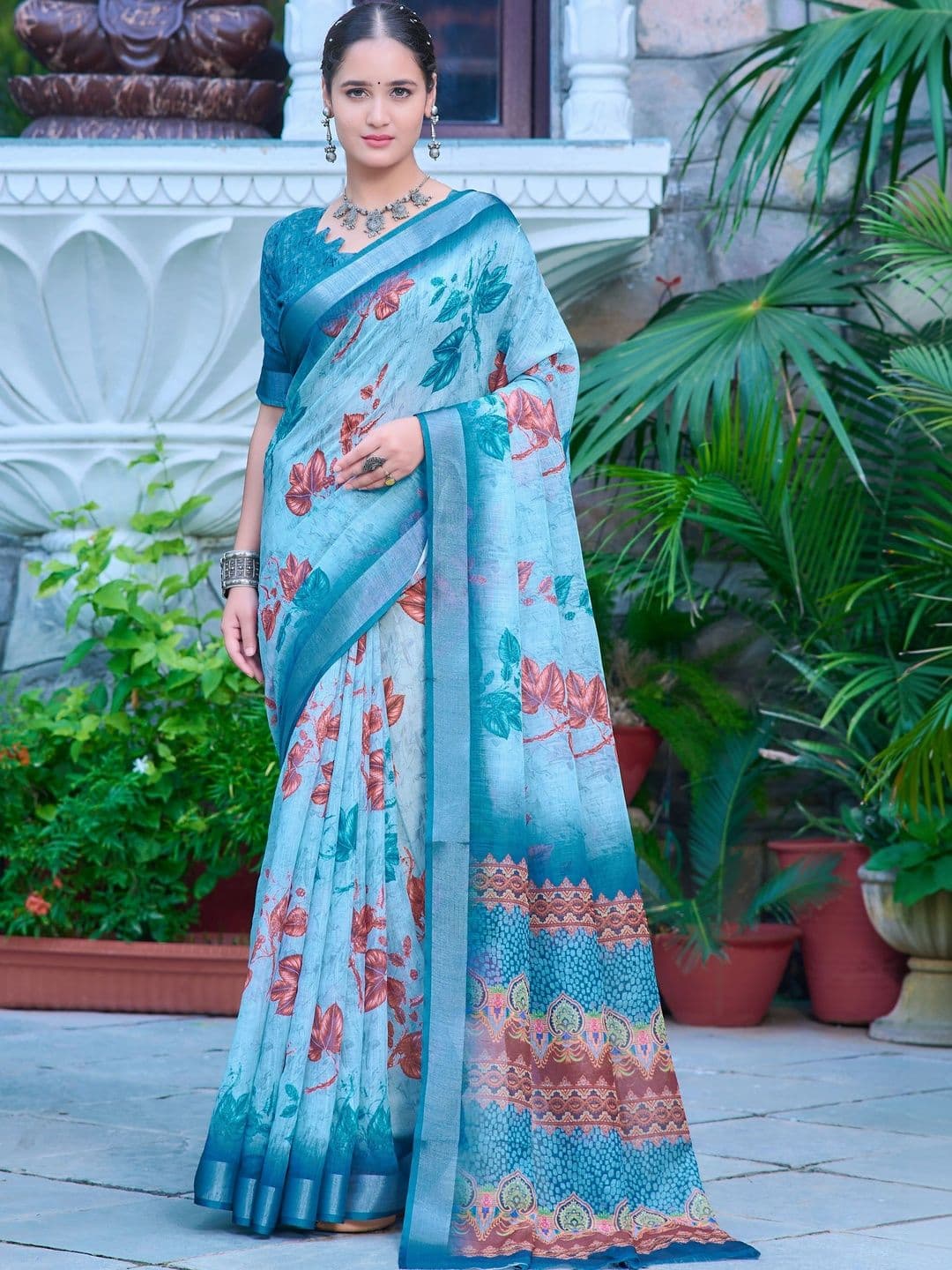 Maroosh Floral Saree - view 1