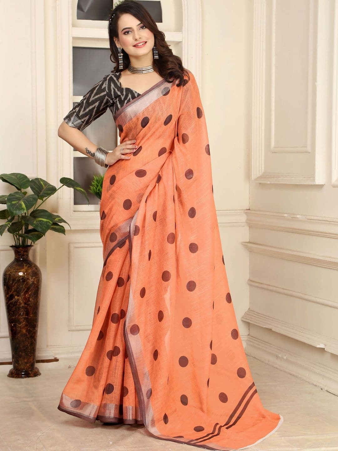 HERE&NOW Polka Dot Saree thumbnail 6