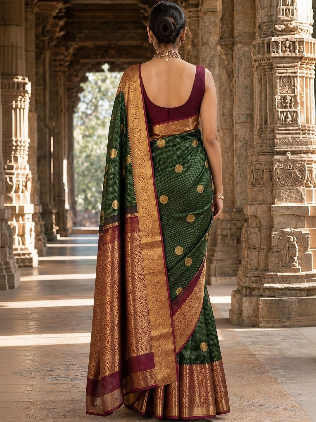 KALINI Woven Design Zari Silk Blend Designer Banarasi Saree thumbnail 5