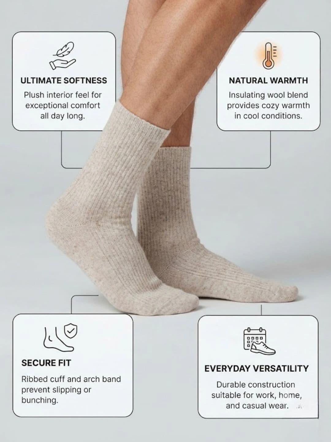 Cdeck Men Woolen Calf Length Socks thumbnail 5