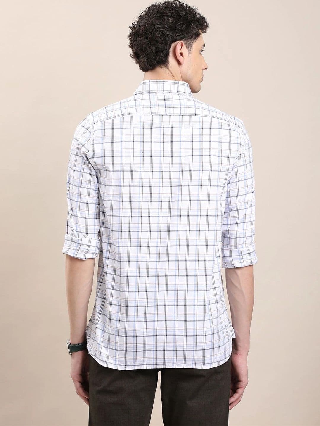Turtle Men Relaxed Slim Fit Checked Casual Shirt thumbnail 2
