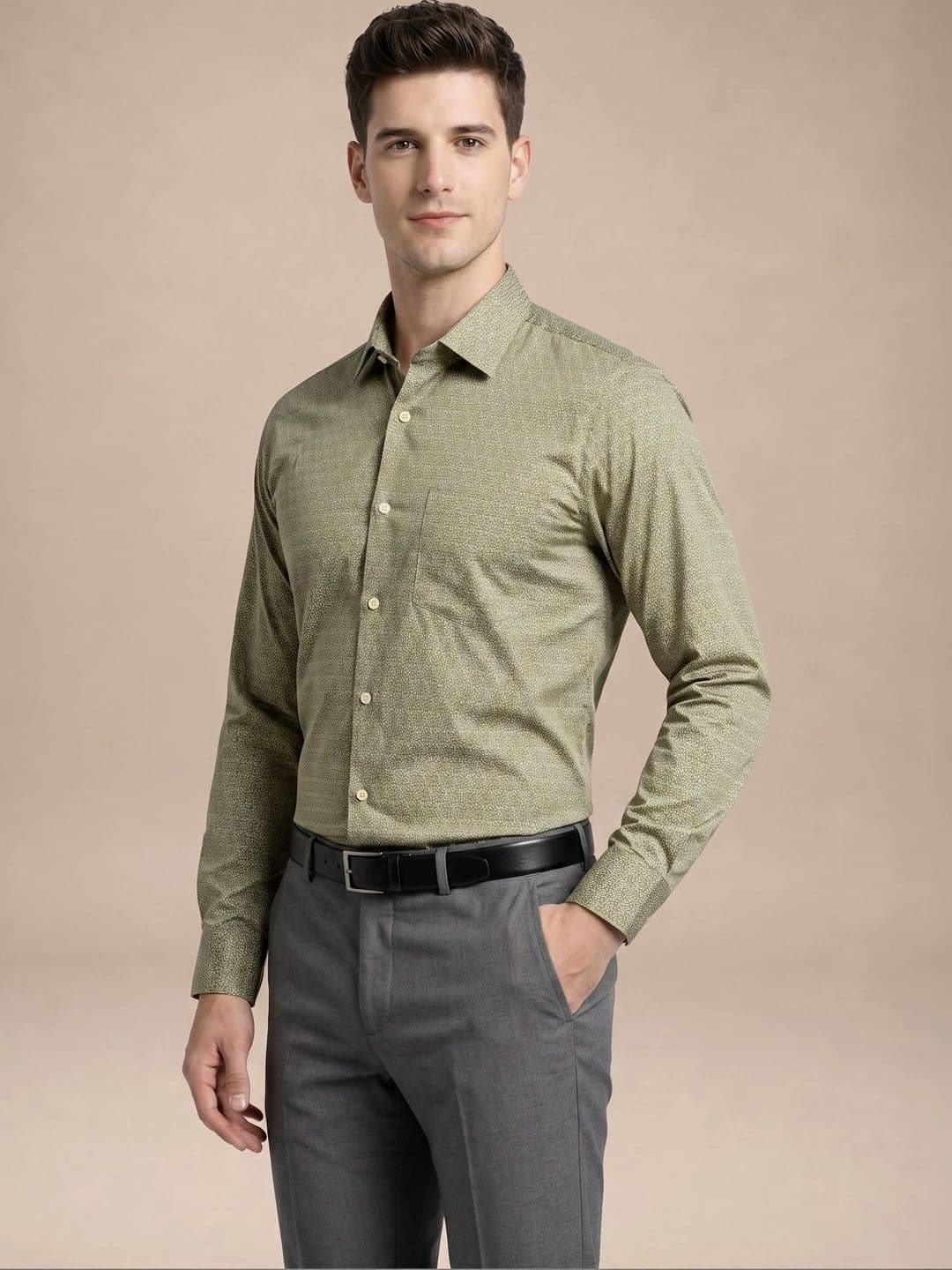 Turtle Men Standard Slim Fit Printed Semiformal Shirt thumbnail 2