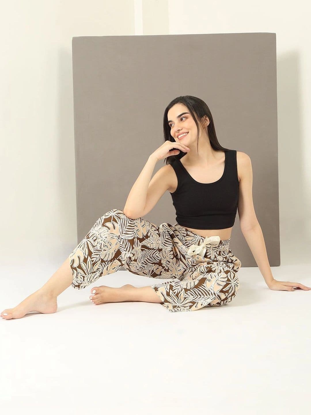 Sweet Dreams Women Floral Printed Knitted Palazzos thumbnail 6