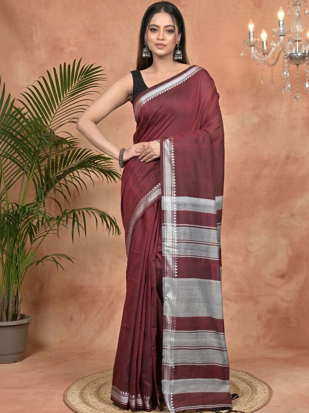 GitAsit Women Pure Cotton Handloom Taant Saree thumbnail 3