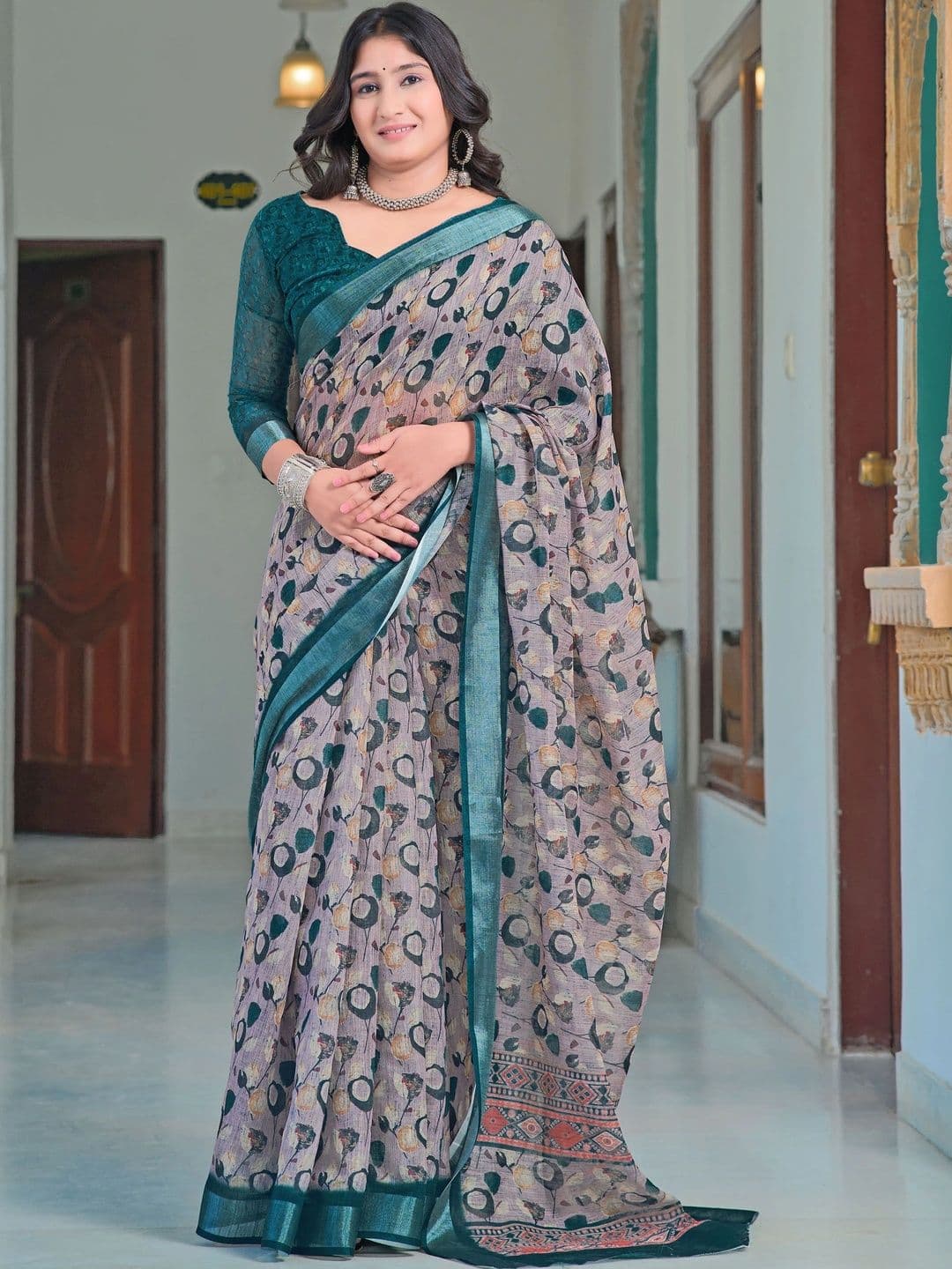 HERE&NOW Floral Fusion Saree - view 1